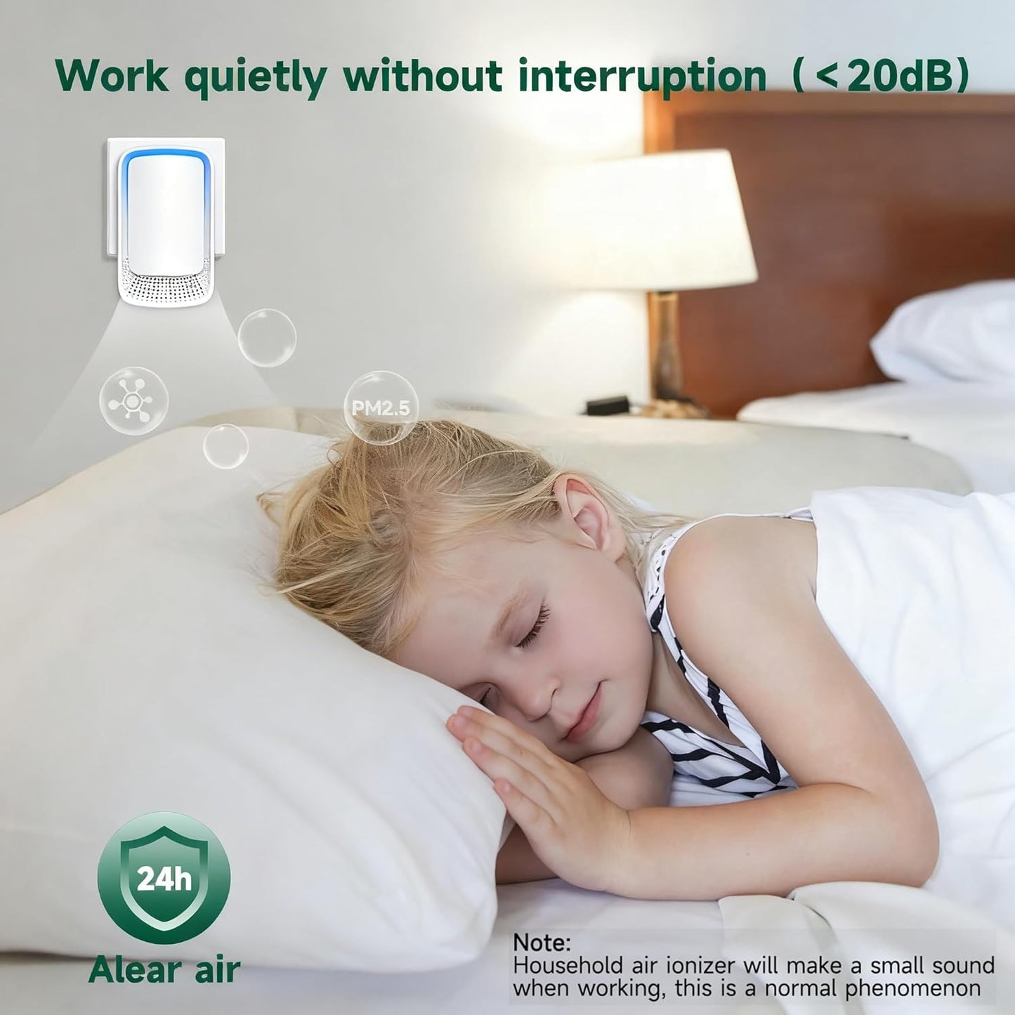 Plug In Air Ionizer Purifier for Home (4 Pack), Negative Ion Generator, Quiet Air Freshener for Bedroom, Office, Kitchen, Portable Air Filter, Mini Air Cleaner