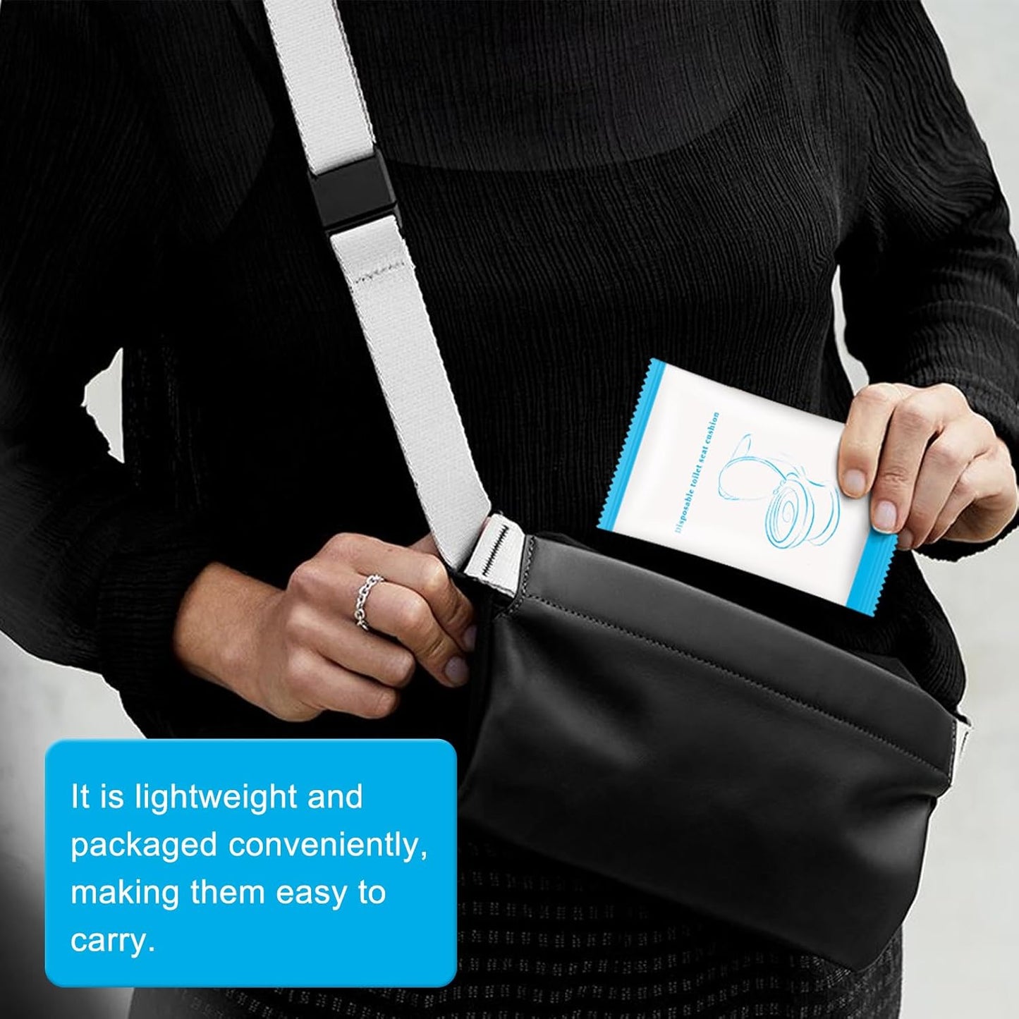 20 Pack Disposable Toilet Seat Cover Waterproof Non-Woven Fabric, Disposable Toilet Seat Covers for Travel, Disposable Seat Covers for Outing Hotel Hospital Public Toilet (Individual Package)