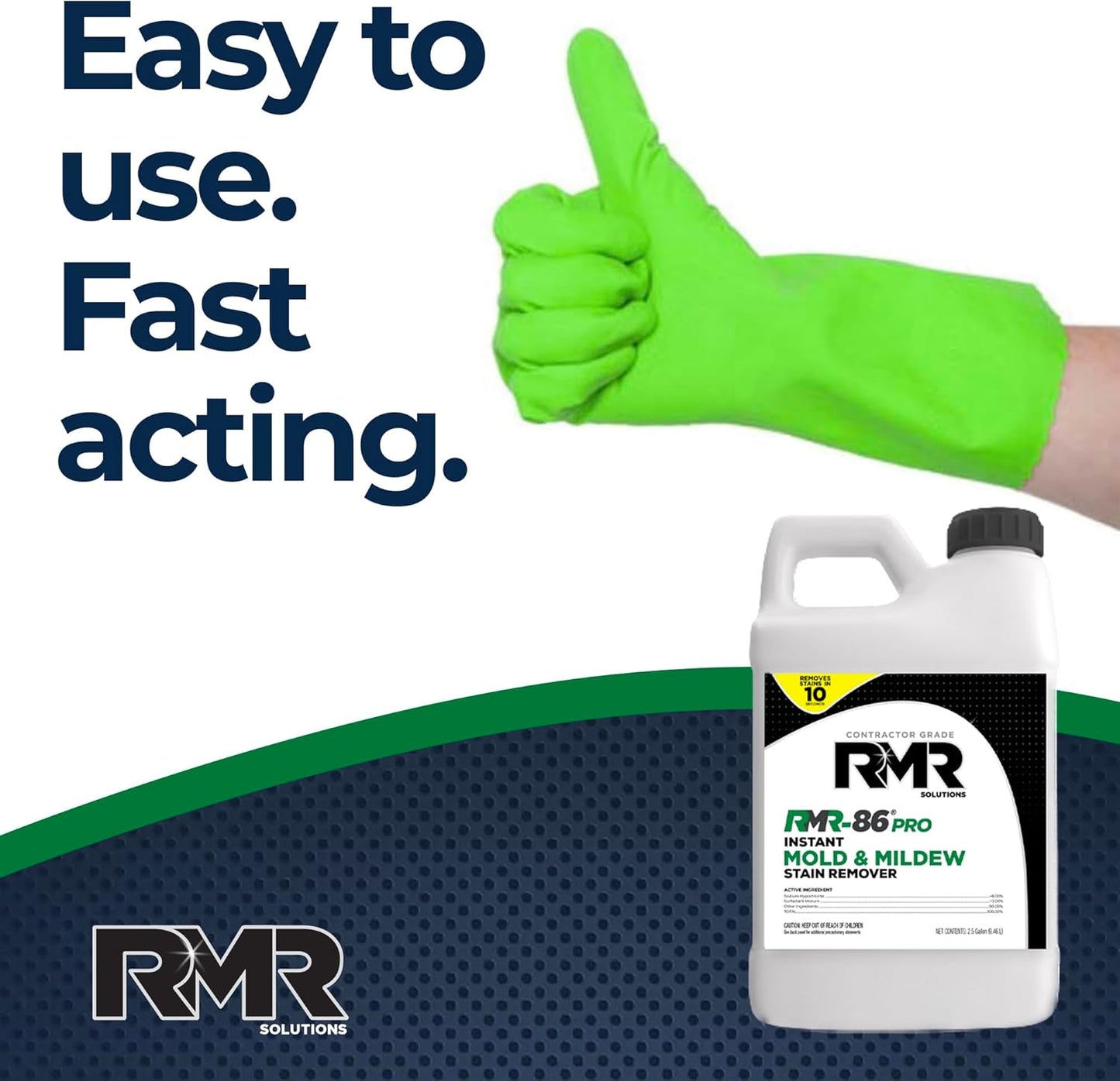 RMR-86 Pro Instant Mold Stain & Mildew Stain Remover - Contractor Grade Cleaning Solution, Professional Quality Formula, Odor Removal, 2.5 Gallon, 2 Pack