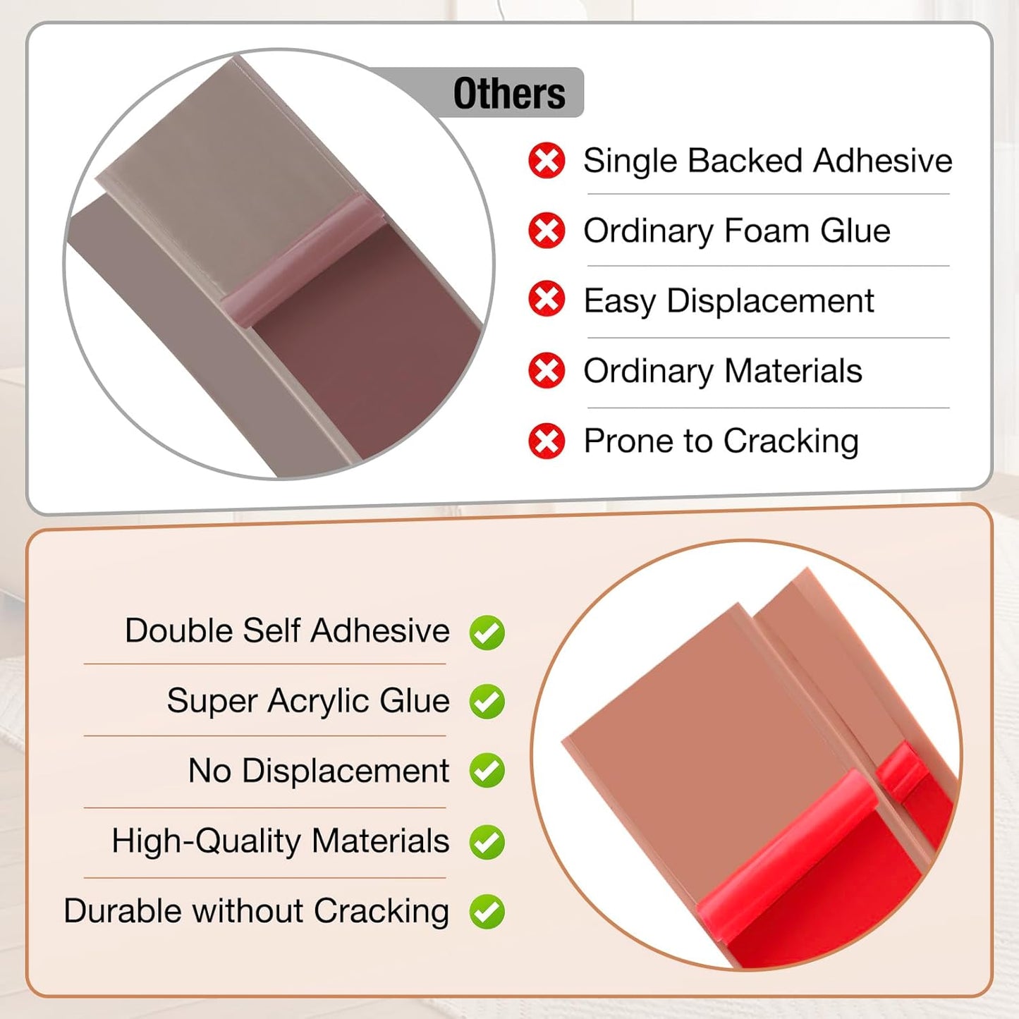 Floor Transition Strip Self Adhesive Vinyl Door Threshold for Doorways Carpet Edging Trim Overlap Edge Reducer for Laminate Floor, Carpet, Tile (Light Brown Wood Grain, 1/5" to 2/5", 10Ft)