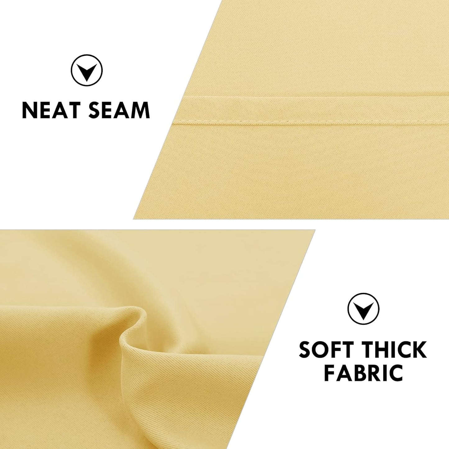 DWCN Blackout Curtains for Bedroom – Rod Pocket Thermal Insulated Noise Reducing Noise Reducing Drapes for Living Room, W 38 x L 45 Inch, 2 Panels, Light Yellow