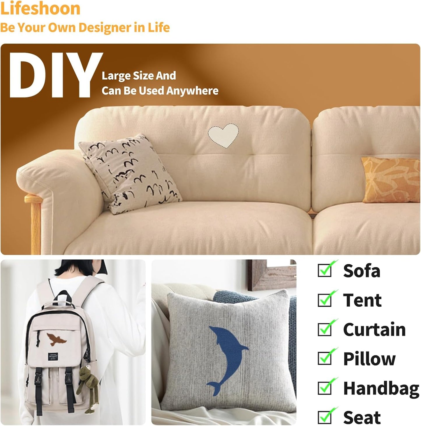 Fabric Repair Patches, Canvas Self-Adhesive Fabric Patches Tape Durable, DIY Large Canvas Repair for Sofa, Couches, Furniture, Chair, Clothing （3.5X79 Inch, Medium Grey）