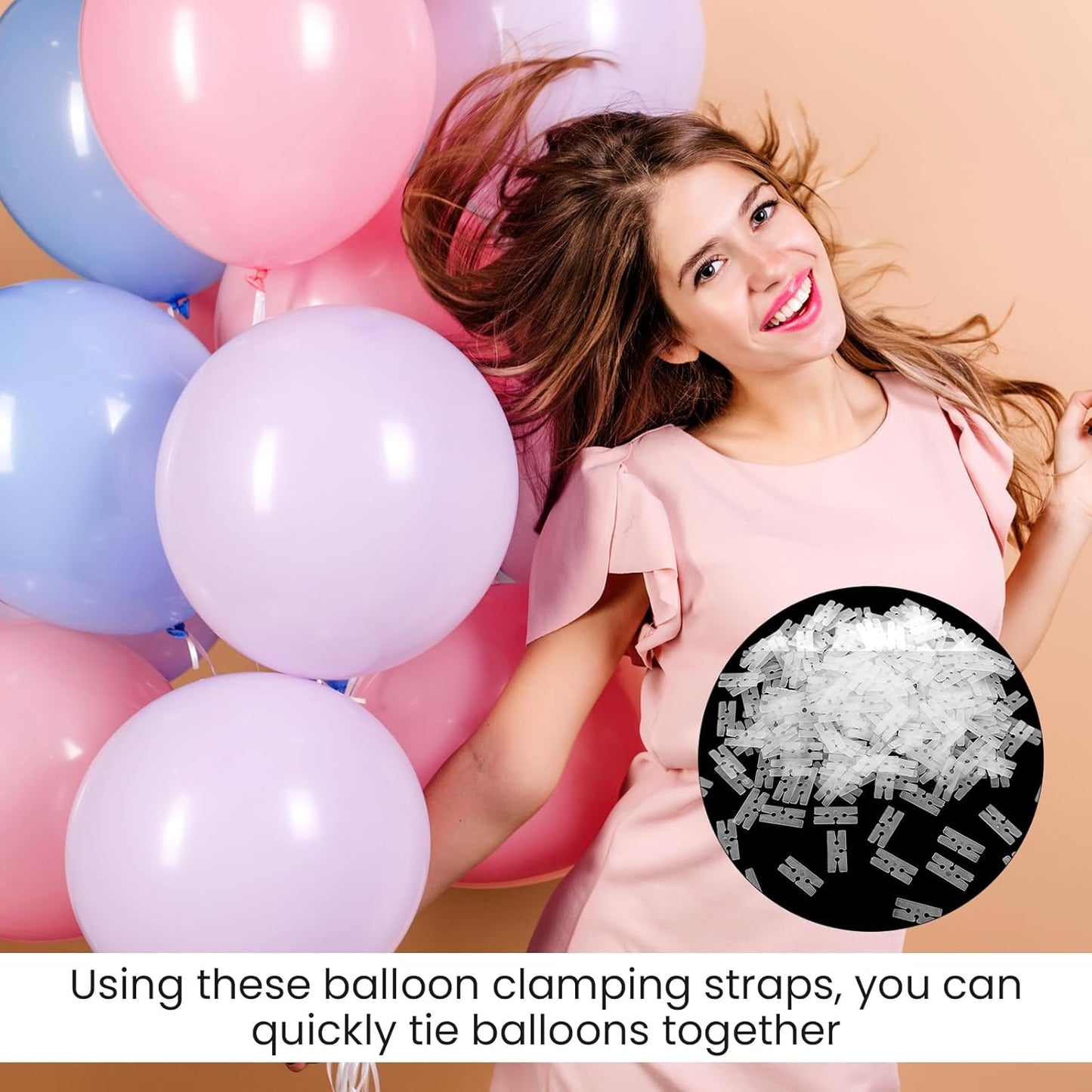 300 Pcs Balloon Ties Plastic Balloon Clips for Sealing, H Shape Bulk Balloons Tying Tool for Wedding Party Christmas Birthday Decoration, Fast Knot and Seal Balloons