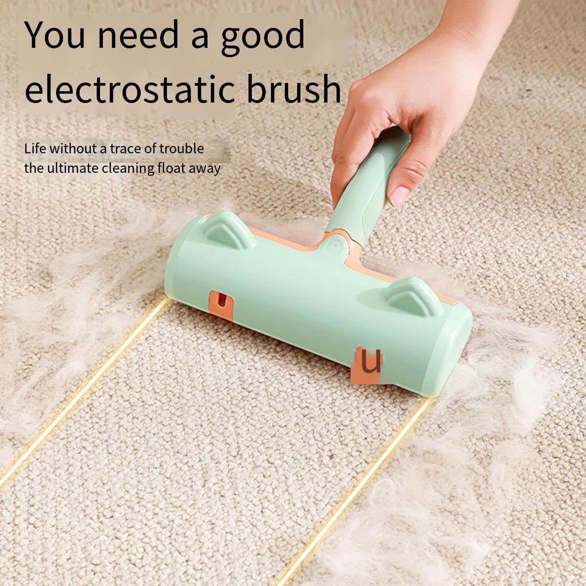 Pet Hair Remover for Furniture, Carpet and More, Reusable Lint Roller with Self-Cleaning Base Fabric Shaver for Cat, Dog, Rabbit Portable Lint Rollers (Green)