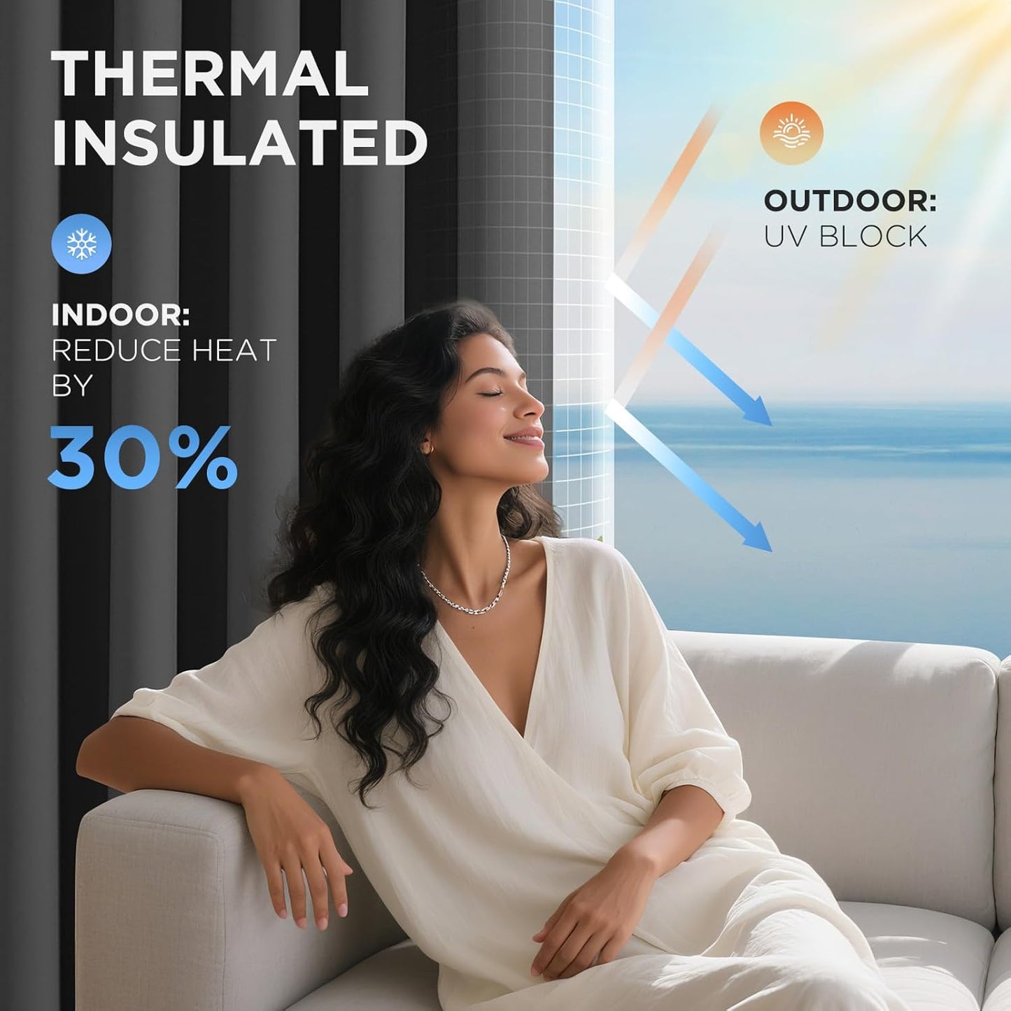 Joydeco Blackout Door Curtain for Doorway Privacy 90 Inches Long, Grommet Closet Curtain for Open Closet, Room Divider for Bedroom Living Room (Grey, 52Wx90L, 1 Panel)