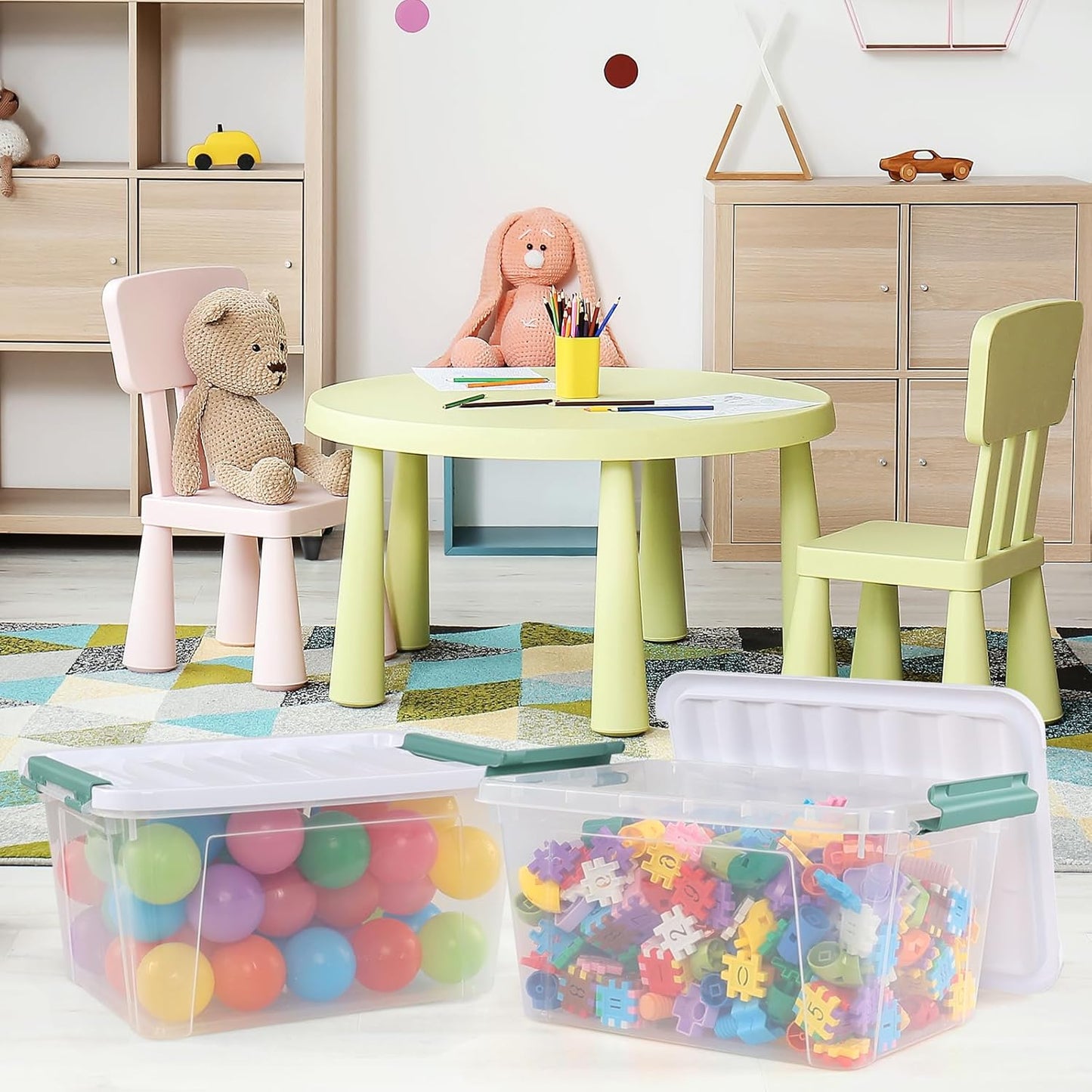 6-Pack 20 L Plastic Storage Box, Clear Latch Storage Box with Lids