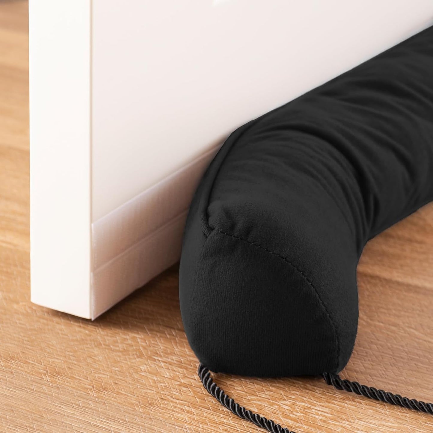 Sunolga 20" Door Draft Stopper Blocks Hot and Cold Air with Removable Washable Cover for Gaps Up to 3", All-Season Seal for Noise, Door Sweep for Bottom of Door and Window, Home Essentials, Black