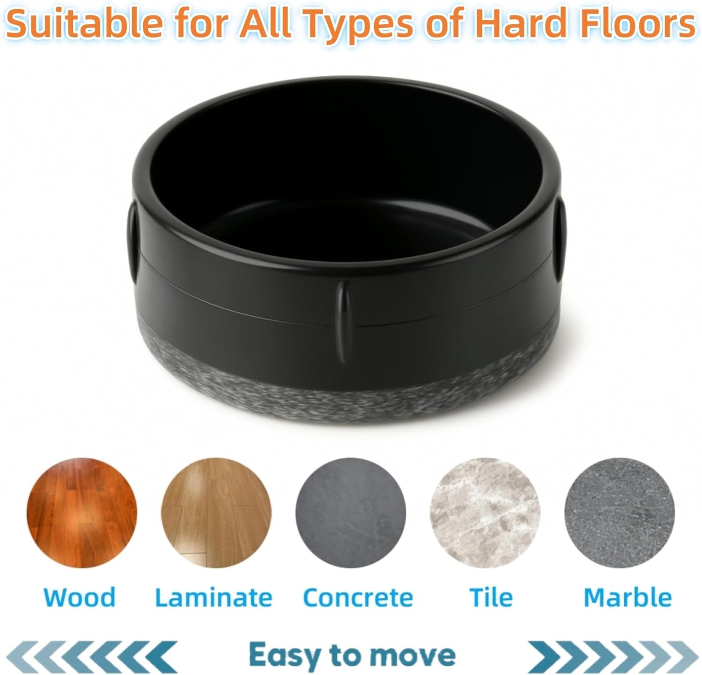 Wrought Iron Patio Furniture Feet Caps - Furnigear 1-1/2" Round Plastic Outdoor Chair Leg Caps, Floor Protectors Patio Furniture Replacement Rubber Feet with Heavy Duty Looped Felt (16 Pack, Black)