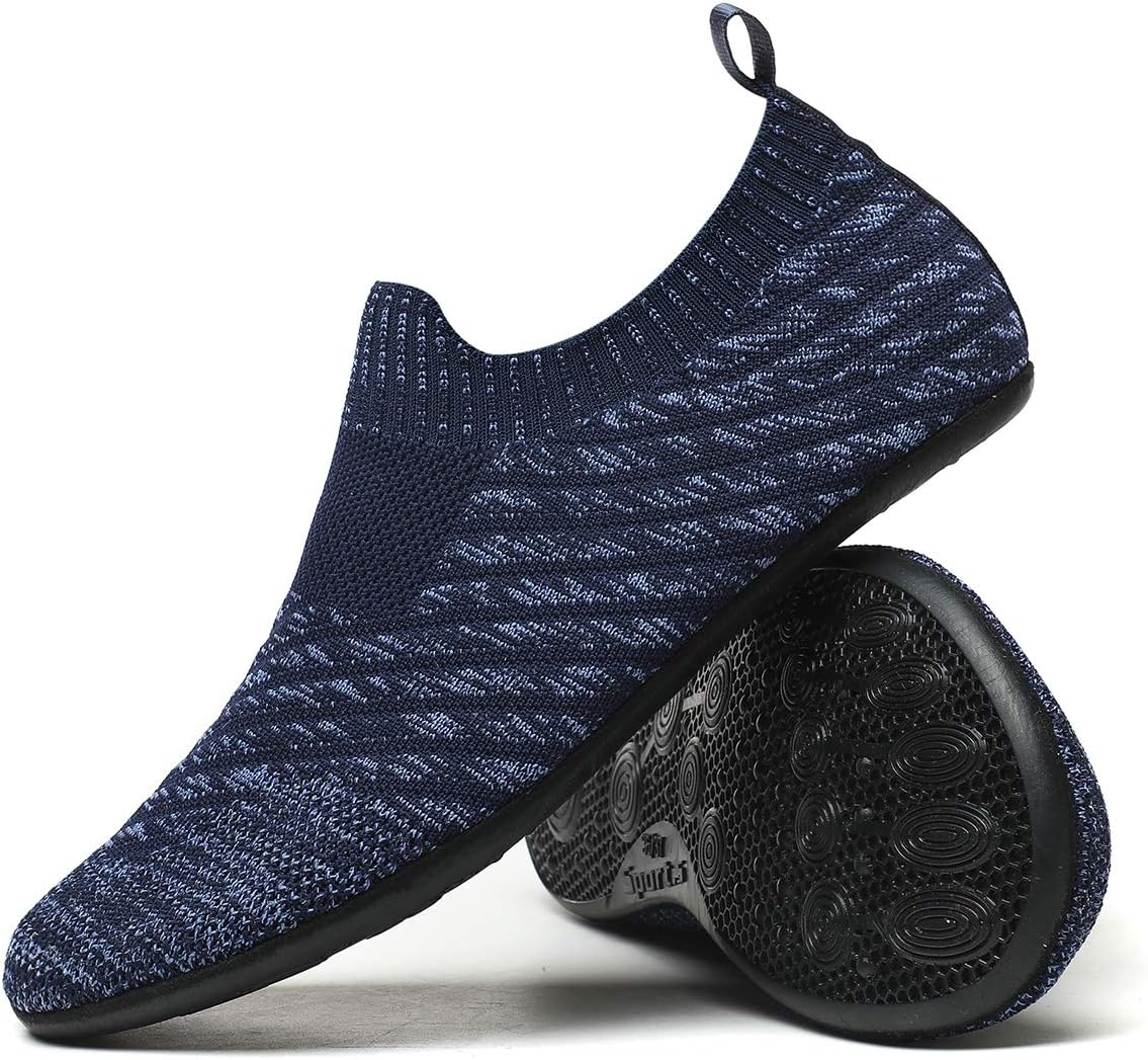 QZKDM Lightweight Slip on Grip Indoor House Slippers Barefoot Non Slip Home Exercise Yoga Shoes for Men Women