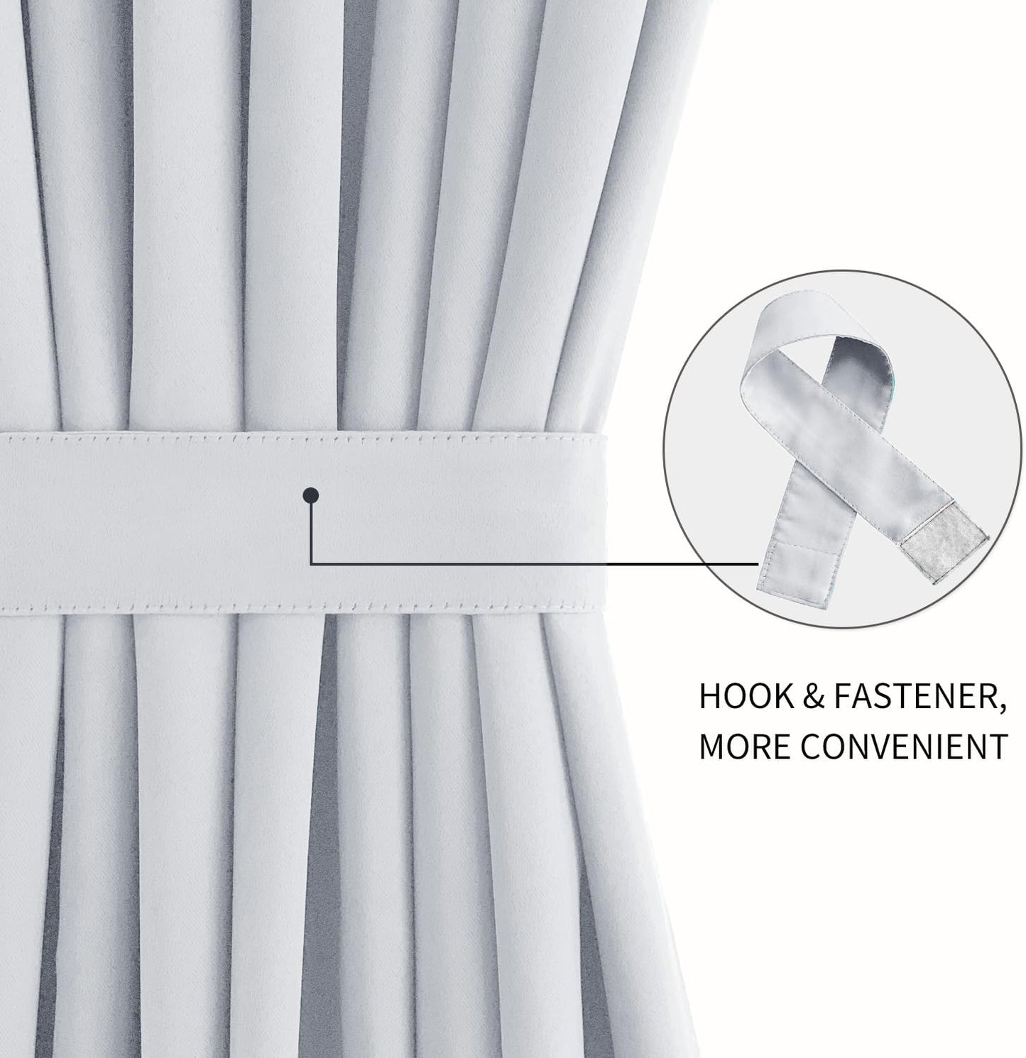 DWCN French Door Curtains – Rod Pocket Thermal Curtain for Doors with Glass Window, Kitchen and Patio Doors for Privacy, 23 X 72 Inches Long, 1 Curtain Panel with Tieback, Greyish White