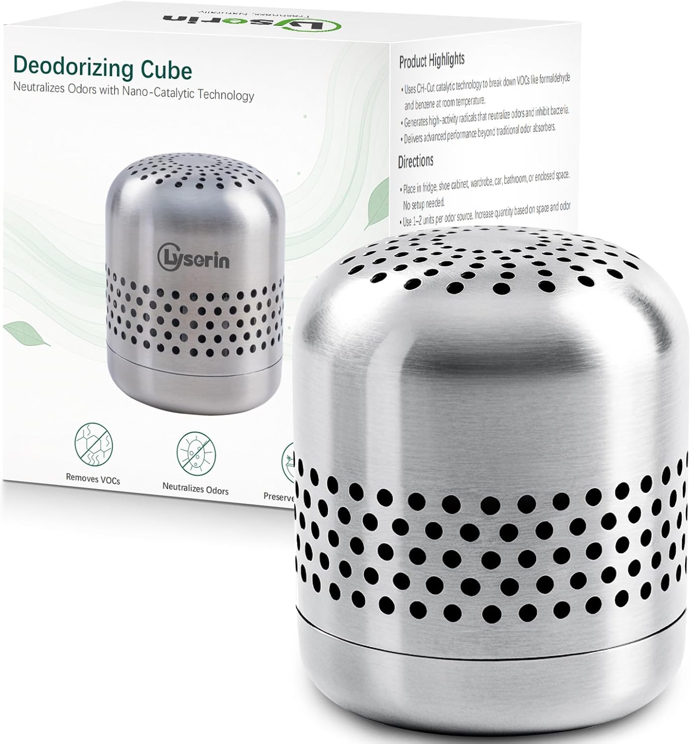 Refrigerator Deodorizer – Lasts for 10 Years, Long-Lasting Odor Eliminator for Fridge, Closet, Car -More Effective Than Baking Soda Charcoal Air Purifier - Nano Catalyst Technology (1 Pack)