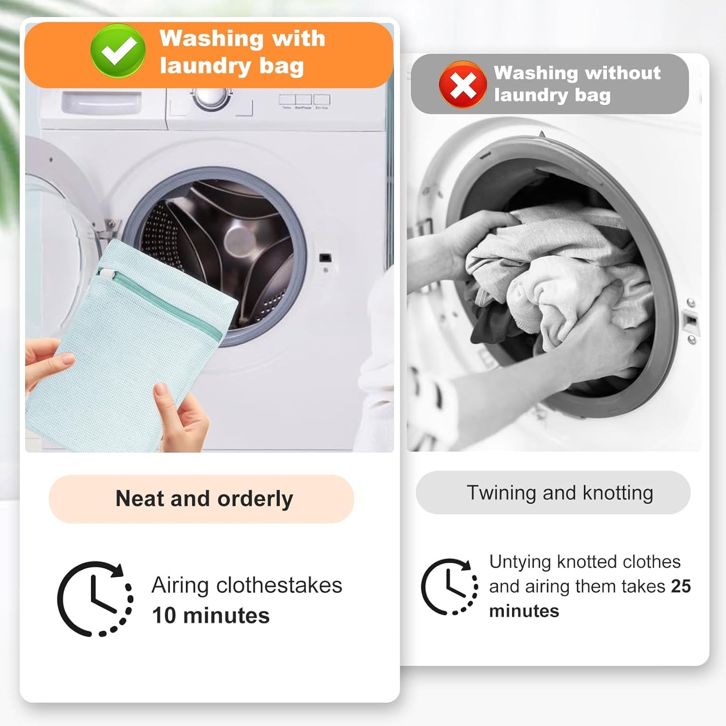 4 Piece Blue Small, Durable Organic Cotton Mesh Laundry Bag with Strong Zipper and Breathable Mesh, Delicate Laundry Bag for Underwear, Clothes, Pants and Socks