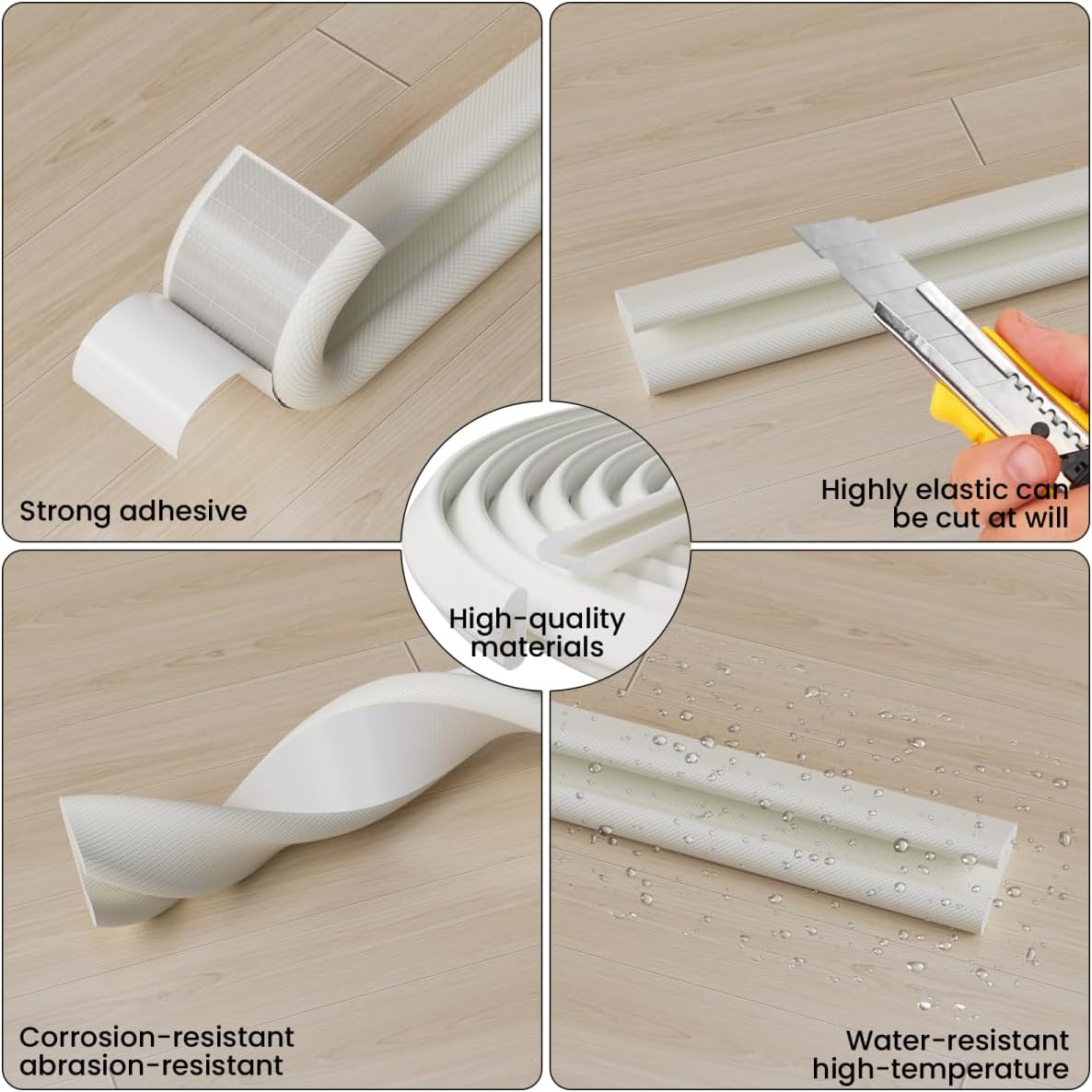 V Shape Foam Weather Stripping Door Frame Seal Strip 19.7FT White, Draft Stopper, Insulation Winter, Weatherstripping, Gap Sealing, Soundproofing, Self-Adhesive Used for Exterior Front Door Side