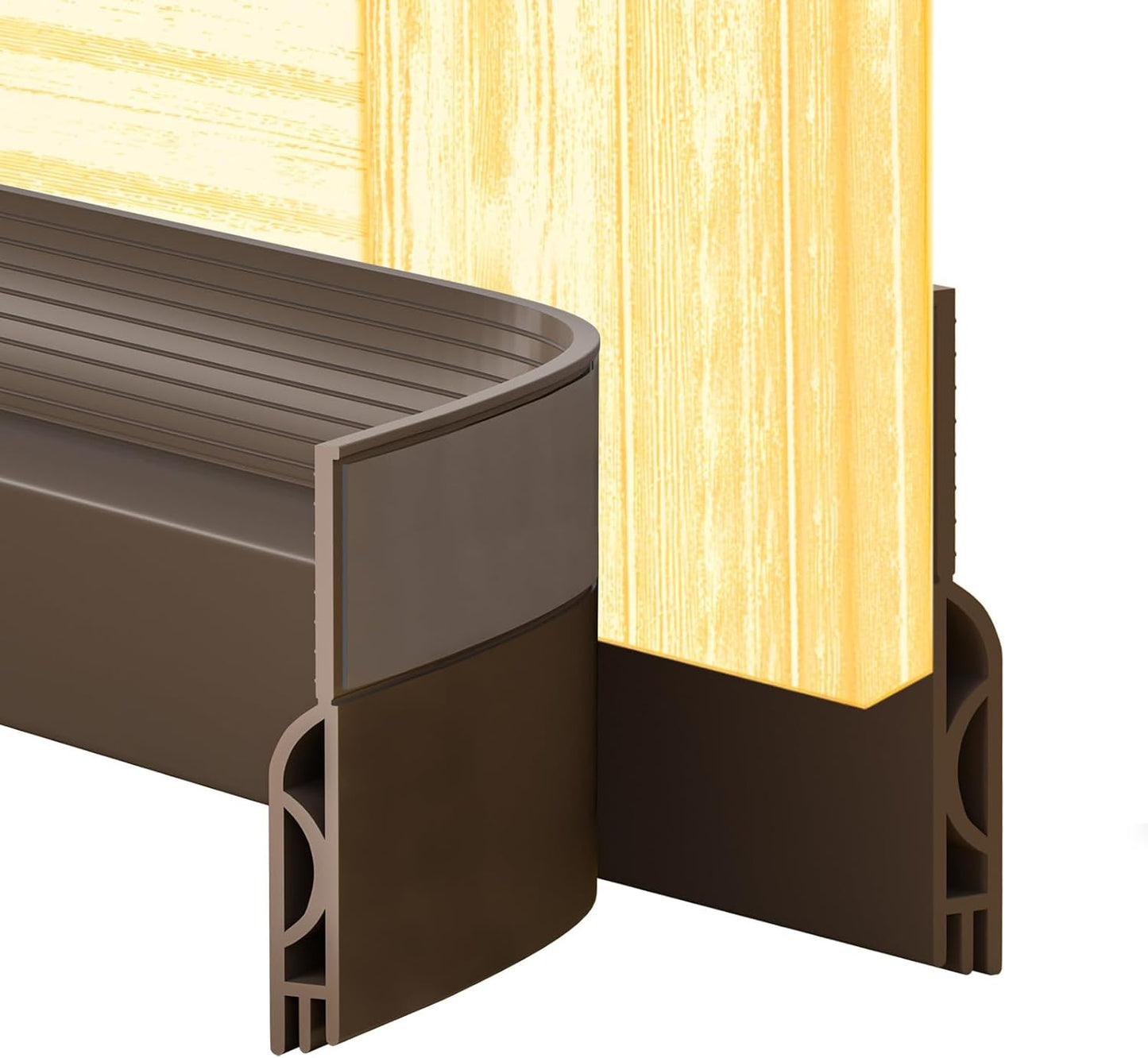 Door Draft Stopper,Door Sweep for Bottom of Doors,Weather Stripping Seal Draft Guard Blocker Noise Cold Air Insulation Soundproofing for Exterior Interior Home Improvement(Brown, 39")