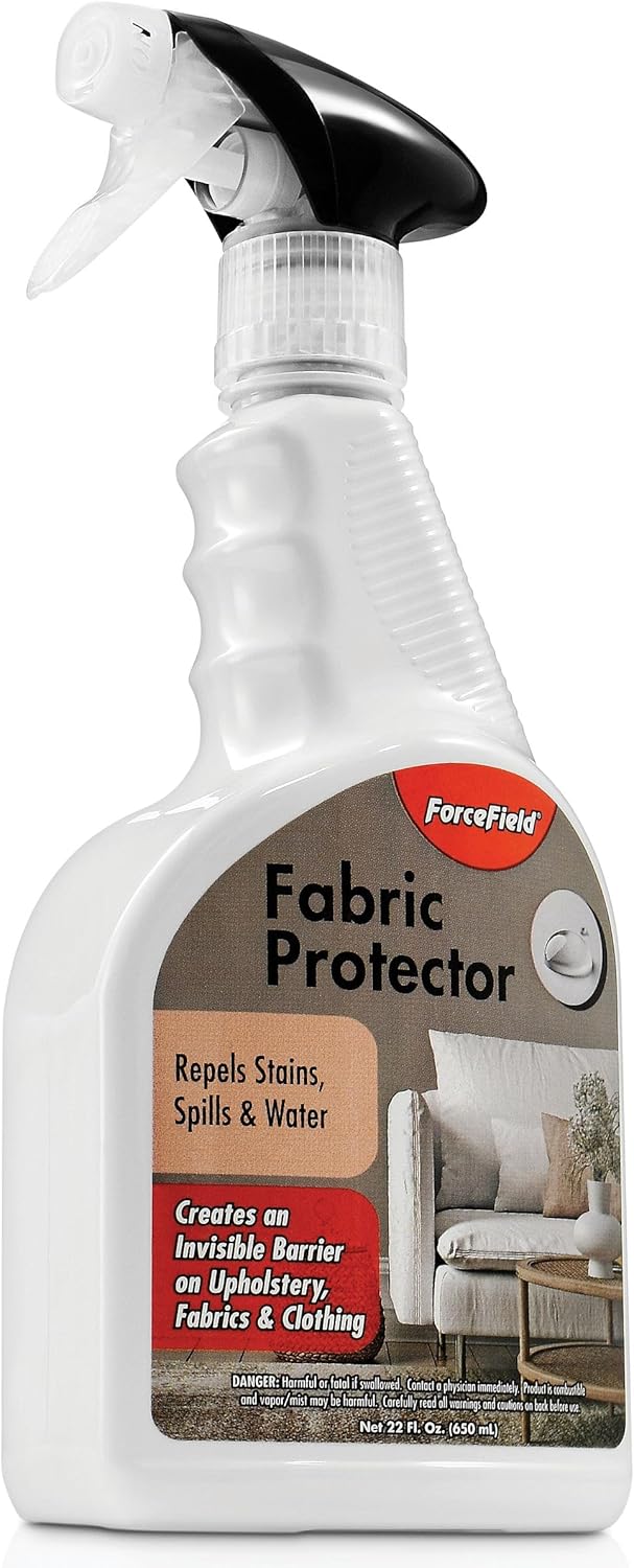 ForceField Fabric Protector Spray – Long-Lasting, Non-Toxic Water & Stain Repellent – Safe for All Fabrics – Indoor & Outdoor Use – 22 oz