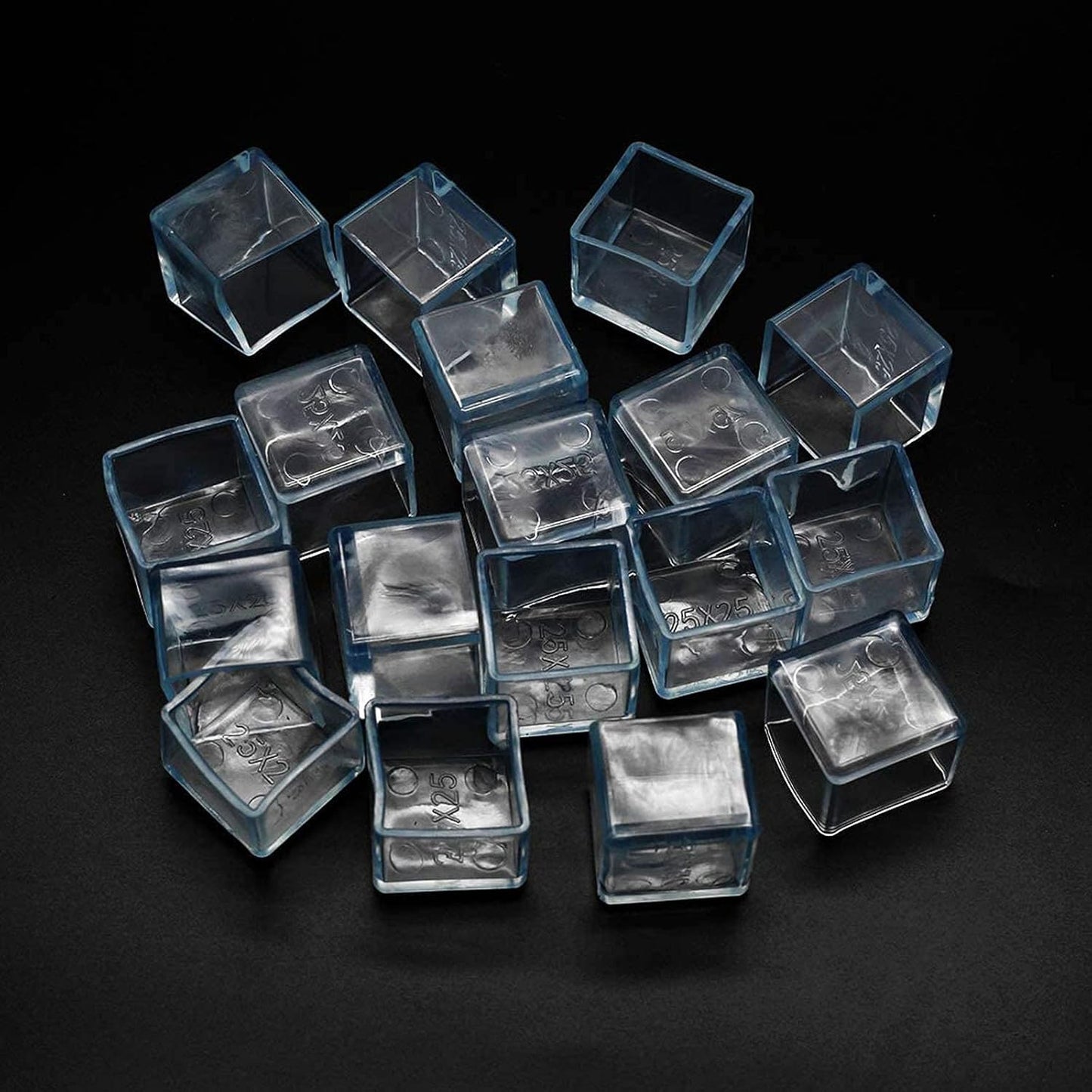 16 Pcs Transparent Square Anti-Slip Rubber Leg Tips Chair Leg Caps Furniture Floor Protectors Chair Table Bar Stool Leg Covers Furniture Leg Cube Feet 0.79 Inch x 0.79 Inch (20 x 20mm)