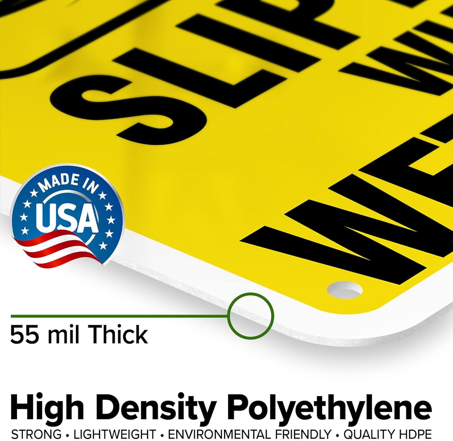 Caution Slippery When Wet Sign or ICY Sign, 7"x10" Polyethylene, Indoor/Outdoor Use, USA MADE By My Sign Center