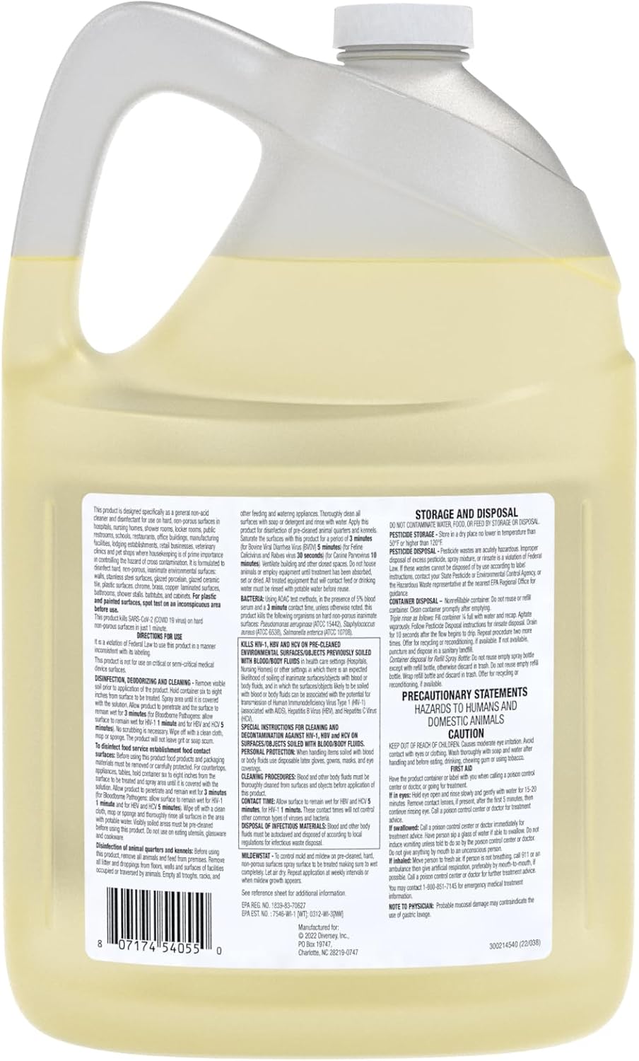 VIREX CBD540557 All Purpose Disinfectant Cleaner - Kills 99.9% of Germs and Eliminates Odors, Ready-to-Use Liquid Refill, Lemon Scent, 1-Gallon (Pack of 2)