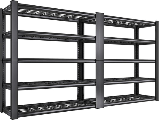 REIBII 3010LBS Storage Shelves 72" H Garage Shelving Heavy Duty Metal Shelving 5 Tier Adjustable Metal Shelves for Storage for Kitchen Pantry Warehouse Basement 72" H x 35.5" W x 16" D, 2 Pack