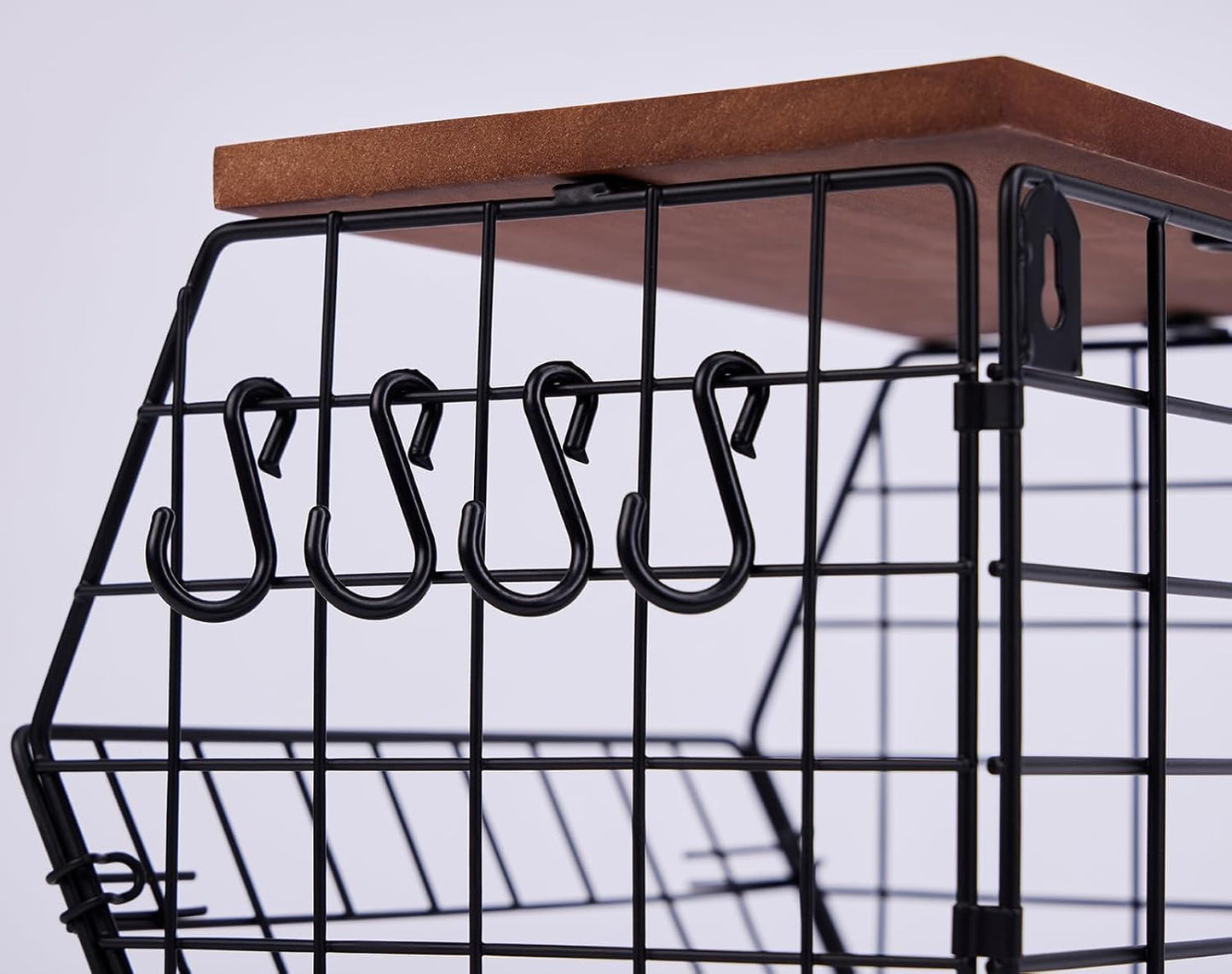 2 Pack XL Trash Bag Holder, Stackable Garbage Bag Dispenser with Wood Lid for Kitchen Countertop Pantry, Laundry & Under Sink Organization Storage