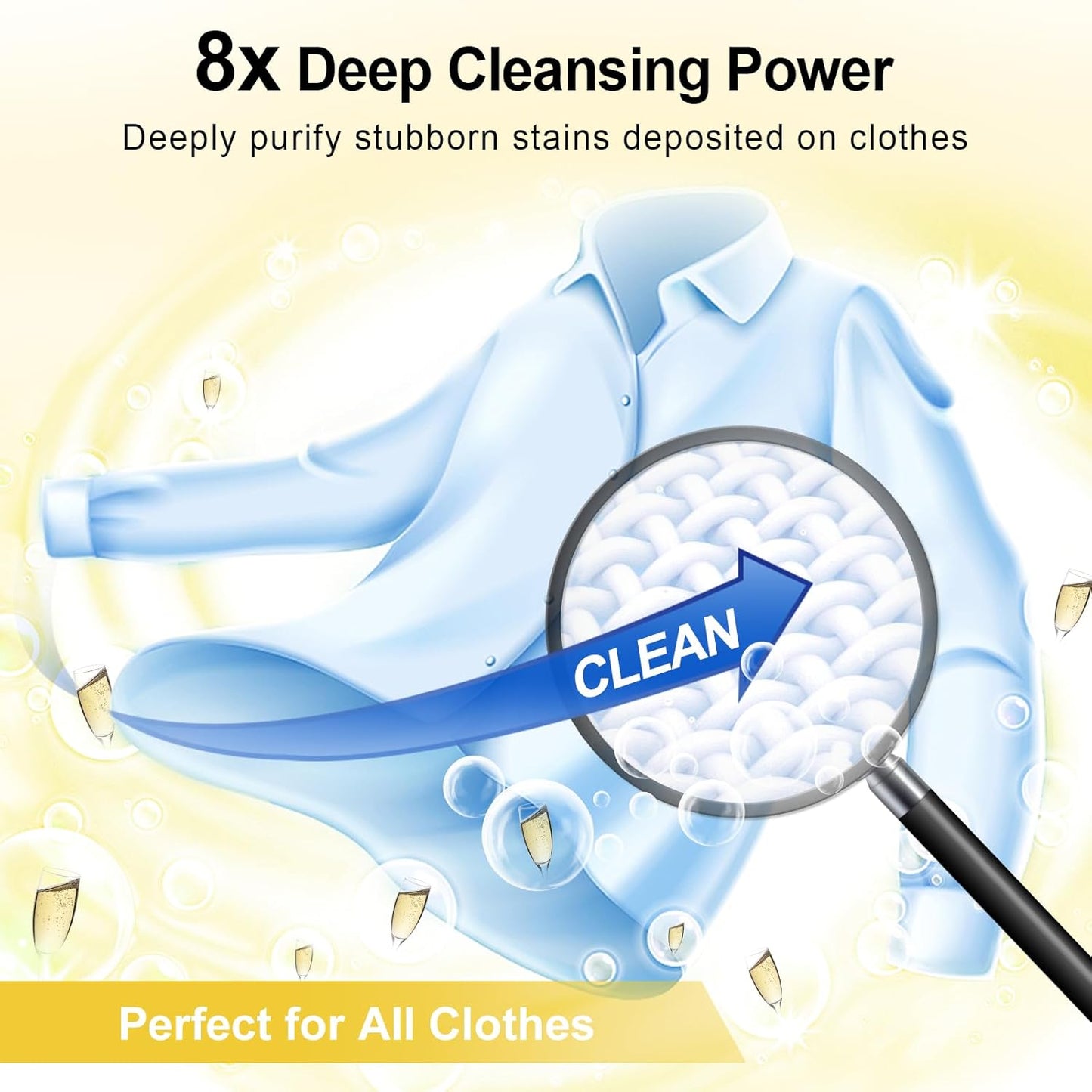 Laundry Detergent Sheets, Up To 128 Loads Champagne Scent Hypoallergenic Eco-Friendly Laundry Sheets, Biodegradable Plastic Free Liquidless Laundry Sheets Detergent Suitable for Sensitive Skin