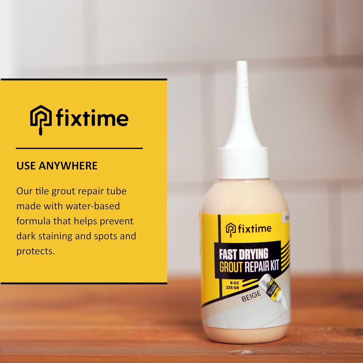 Tile Grout Repair Kit, Beige Grout Filler Tube 8 oz, Grout Repair Renews, Fast Drying Repait Kit, Grout Sealer for Floor Tile - Spatula Included (2xBeige)