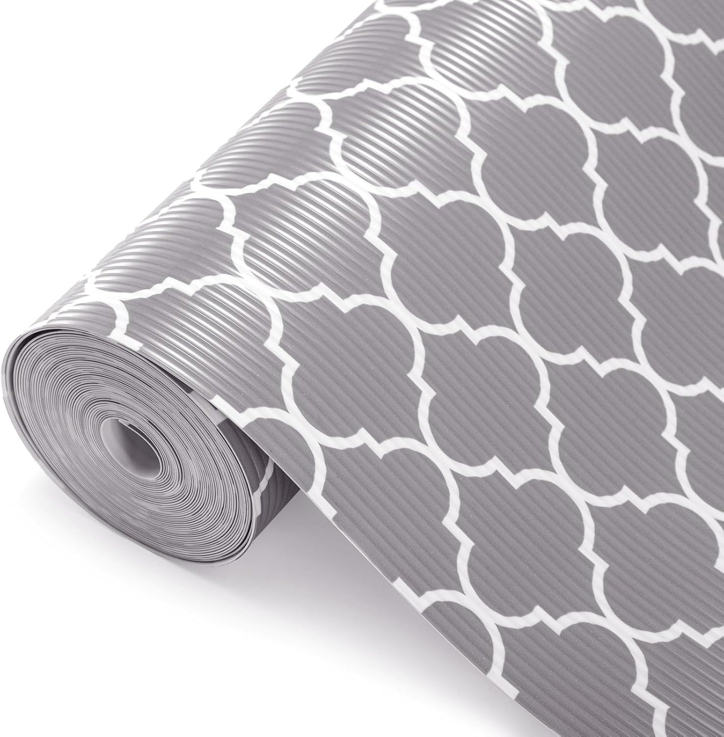 Glotoch Shelf Liner for Kitchen Cabinets Non Adhesive, 12" x20FT(240 Inch) Non Slip Drawer Liners, Waterproof Shelf Paper Closet Liners for Refrigerator Gray