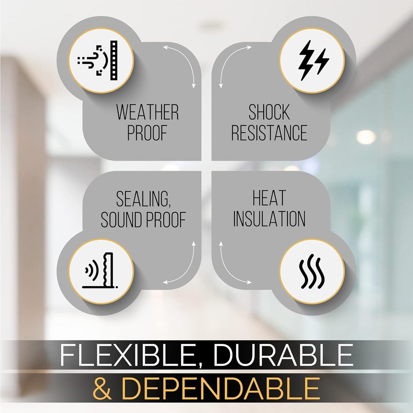 High Density Foam Weather Stripping Door Seal Strip Insulation Tape Roll for Insulating Door Frame, Window, Air Conditioner | Self Adhesive Sealing Weatherstrip (2 in x 1/8 in x 10 Ft, Black)