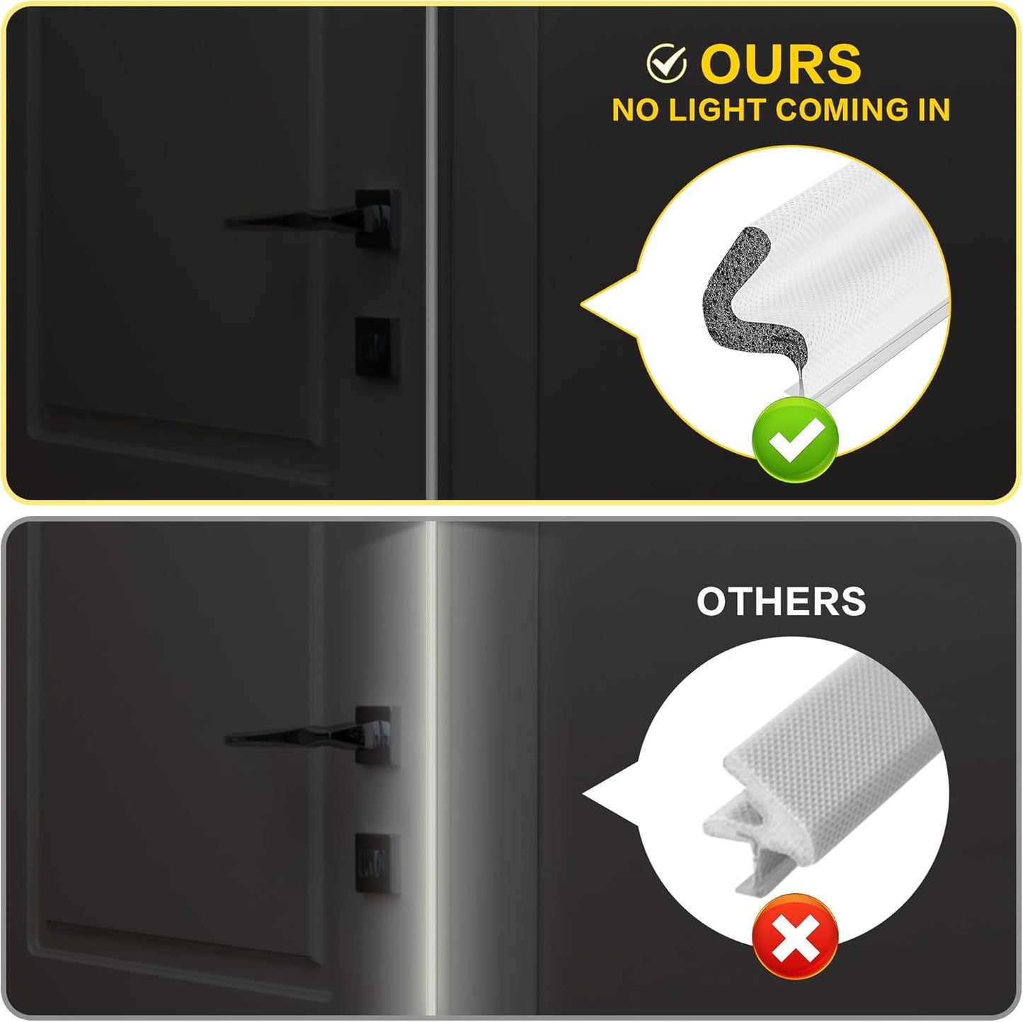 Weather Stripping Door Seal Strip - Soundproof Q-Shaped Foam for Exterior Door Frame, Large Gap Seal, Noise Cancelling, Easy to Install (White, 30FT)