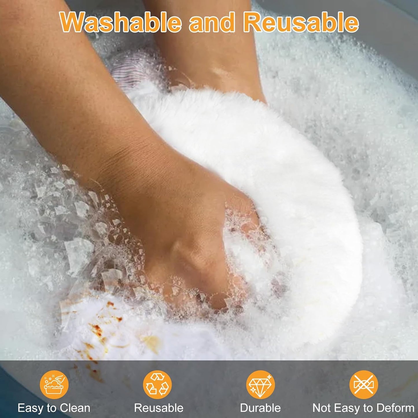 Linkstyle 6PCS 7 Inch Wool Buffing Pads Kit, Lambs Wool Polishing Bonnet Pads with Drawstring, Drill Buffer Polisher Attachment for Car Detailing, Furniture, Glass, Metal, DIY Polishing