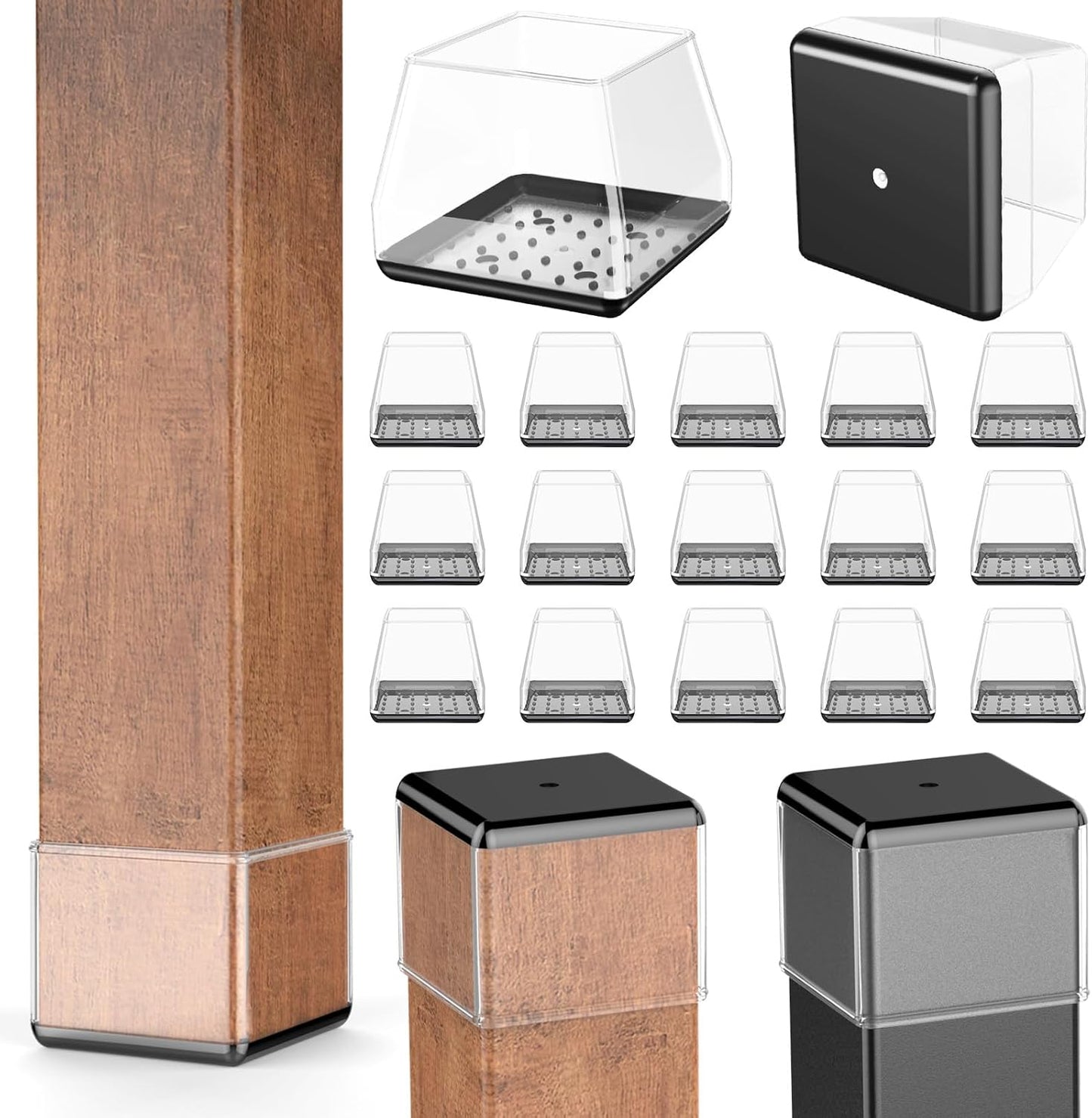 Furniture Sliders,24 PCS Chair Leg Sliders for Carpet, Furniture Movers Sliders, Carpet Chairs Furniture Glides, Floor Protectors, Carpet Moving Sliders Easily Move.(Clear, Fit:1.2-1.6")