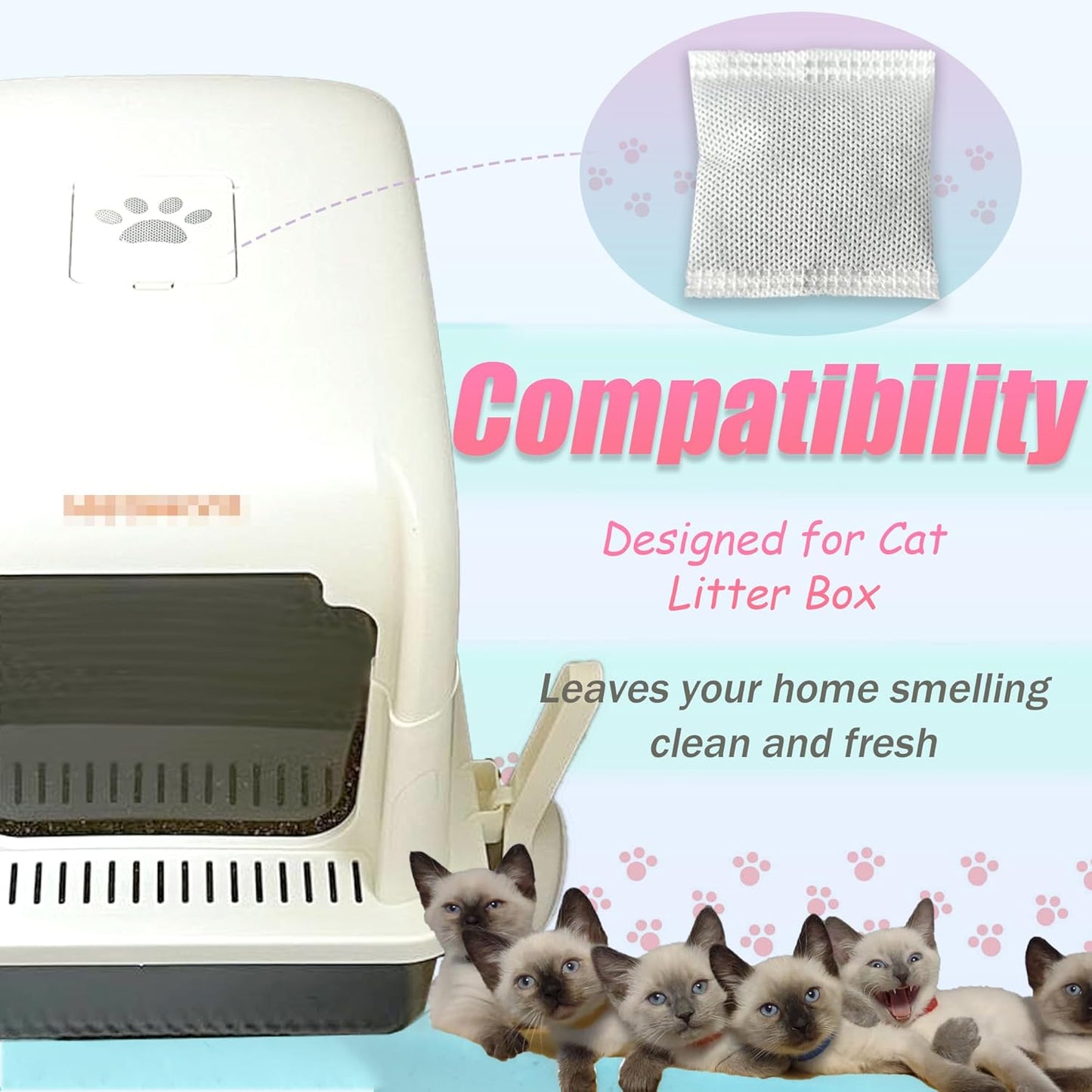 12 Pack Universal Odor Eliminator for Hooded Cat Litter Box, Natural Activated Charcoal Filters Refills, Cat Toilet Odor Control Replacement for Automatic Litter Box