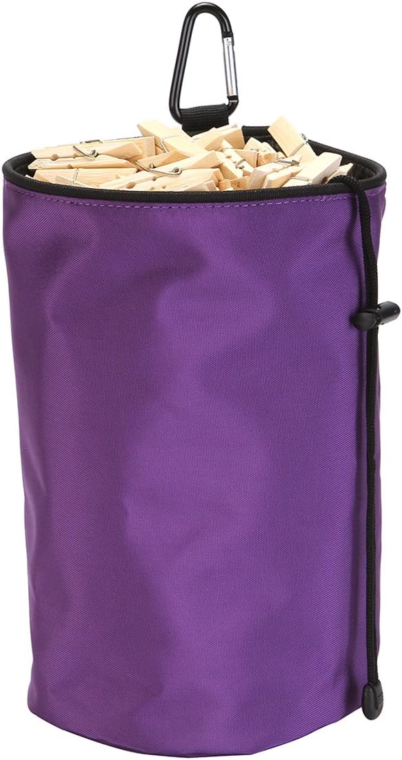 Clothespins Bag Hanging Clothesline Peg Organizer Storage Bags,Dust-Proof(Puper Ultra Violet)