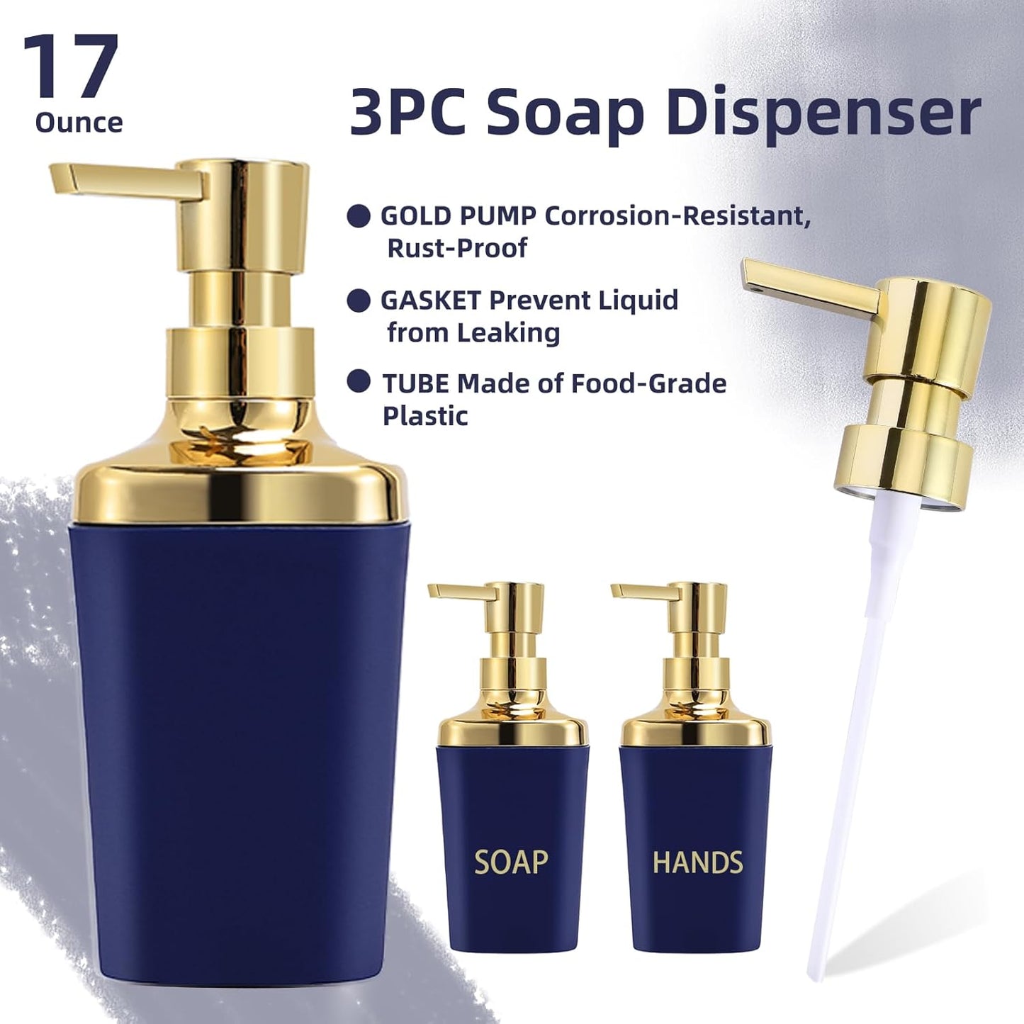 Small Bathroom Trash Can with Lid Soft Close, 1.8 Gallon Stainless Steel Garbage Can with Removable Inner Bucket,3PCS Soap Dispenser,75Count Trash Bag, Slim Step Pedal Trash Bins