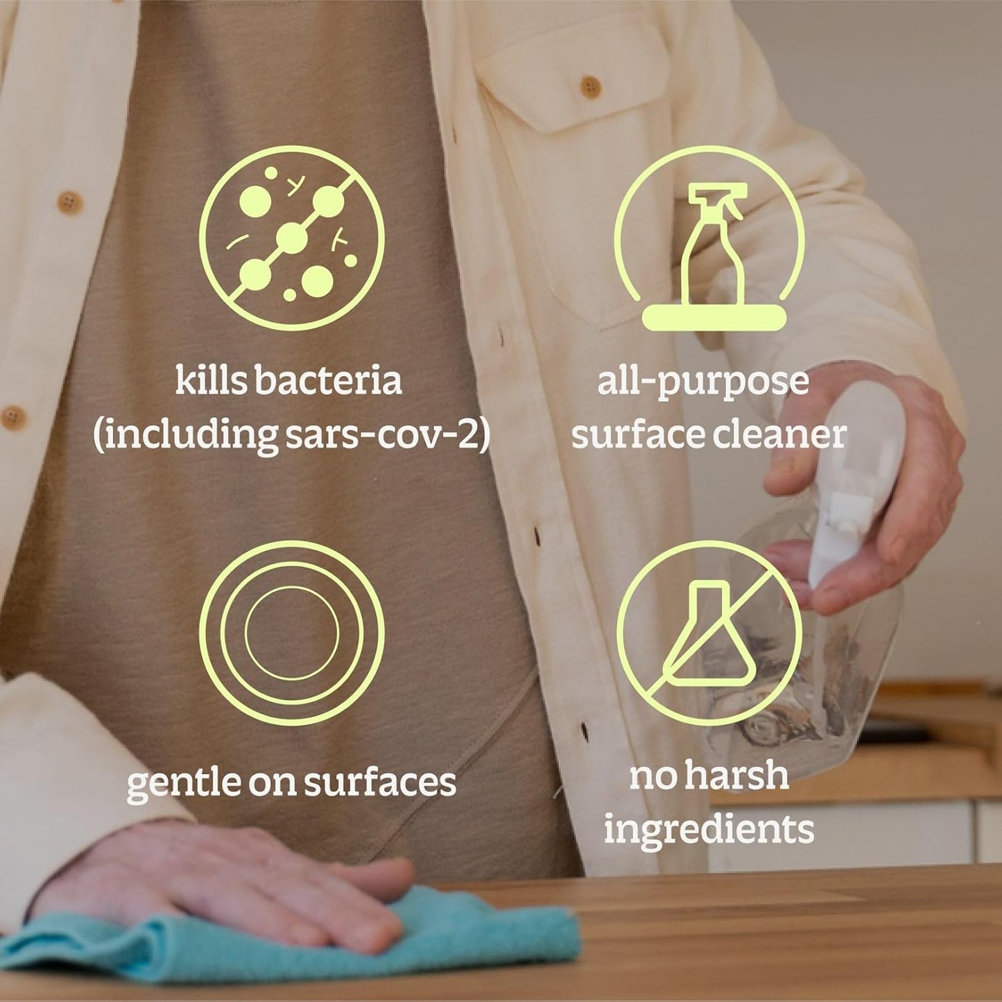 BRIOTECH Sanitizer Disinfectant Hypochlorous Spray, Kill 99.99% of Viruses & Bacteria, Control Mold, Eliminate Odor, Gentle for Nursery & Play Rooms, Food Contact Surface Sanitizer, 32 fl oz Refill