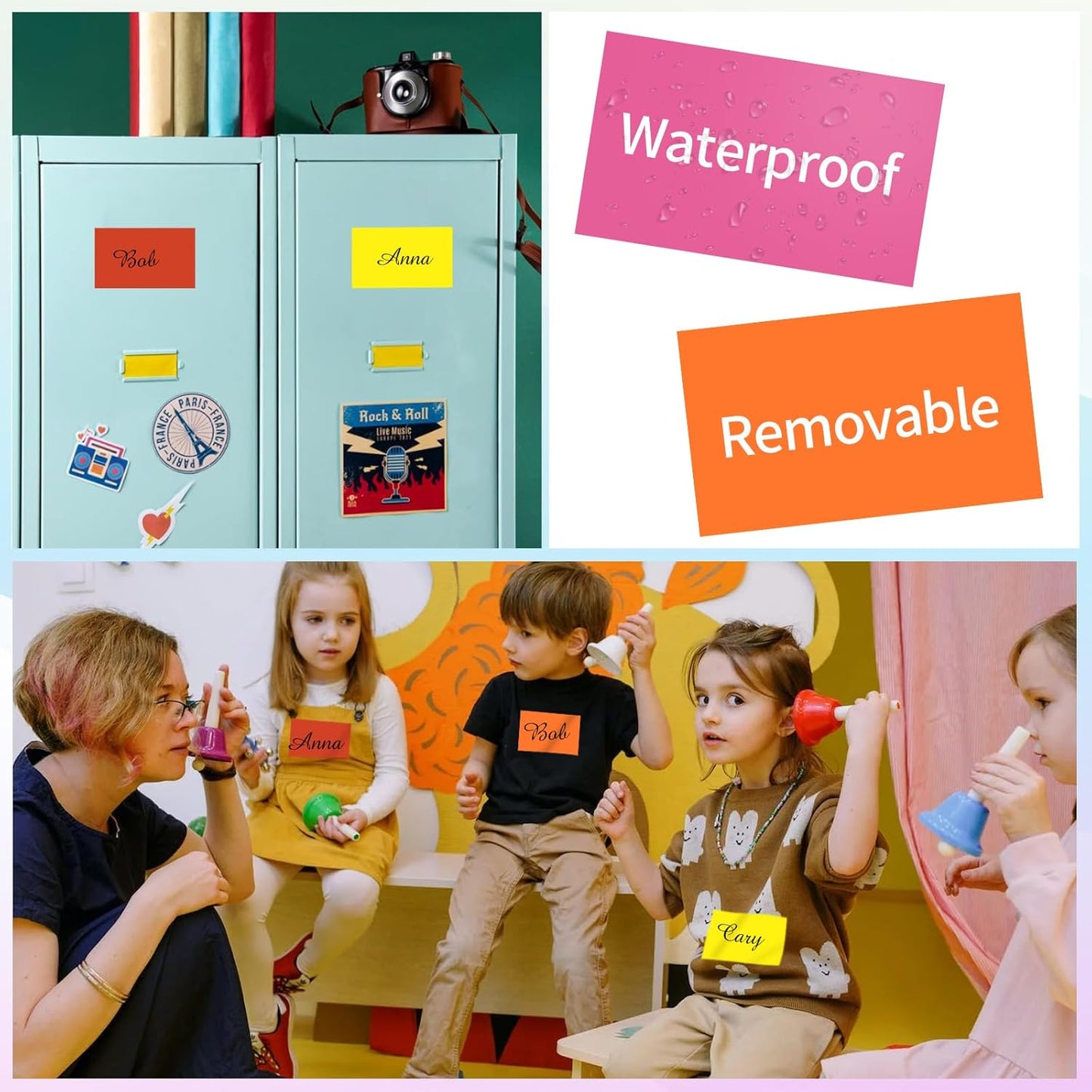 STARLIBOO Removable Colored Labels Stickers, 3X5 Inch Removable Large Label Stickers for Moving Boxes and Storage Bins- Waterproof- Tear Resistant (Multicolor