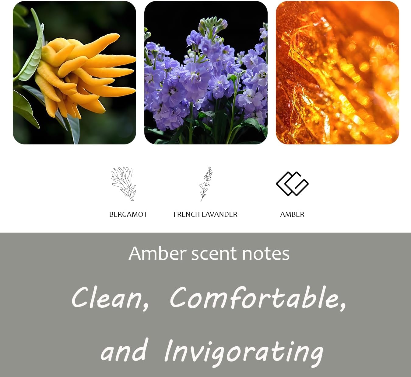 Car Air Freshener, Stone Air Freshener, Odor Eliminator, Amber Scent Refill (1 Count (Pack of 3), NO clip included)