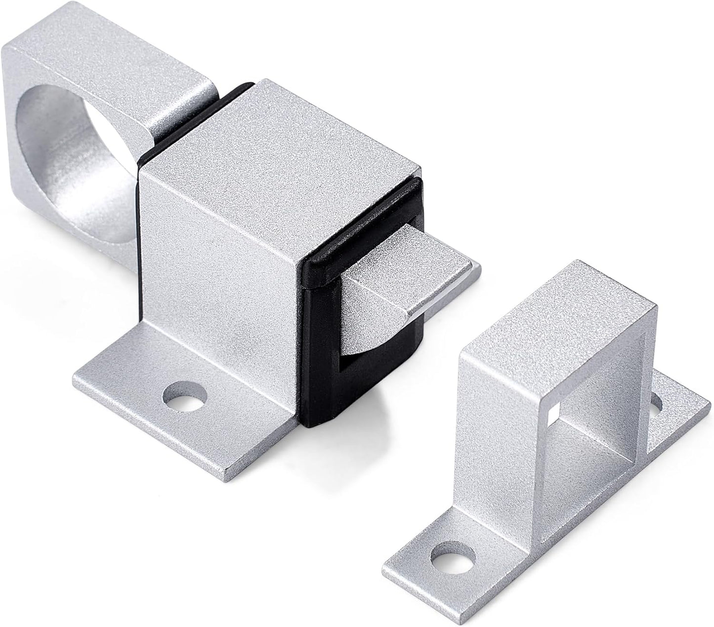 2 Packs Self-Closing Gate Latches, Silver Spring Door Lock, Aluminum Alloy Security Latch for Windows, Cabinets & Gates
