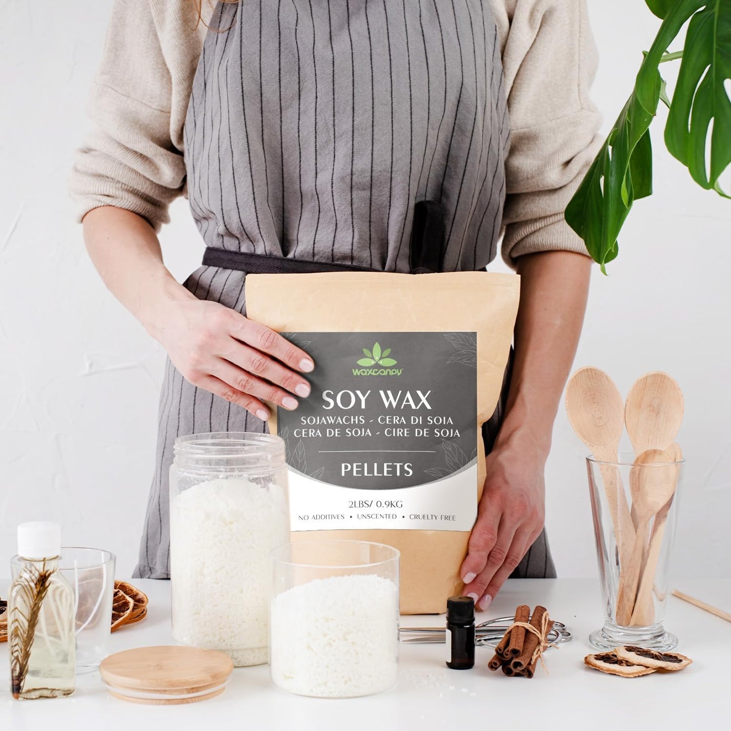 Soy Wax, Waxcanpy Natural Candle Wax, Organic Soy Wax for Candle Making from Farm, No Additives, Harmless and Pure (5lb)