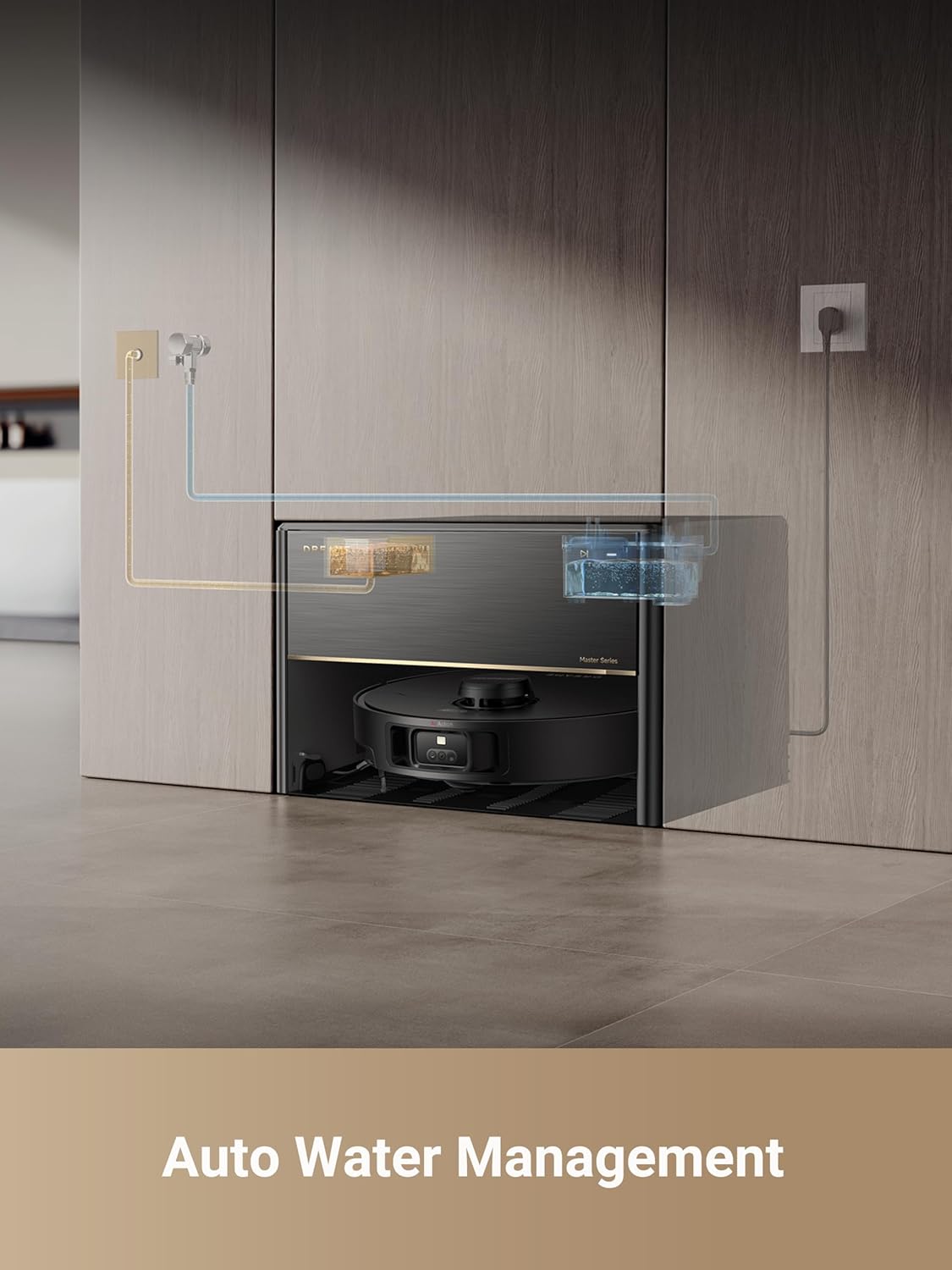 DREAME X40 Master Robot Vacuum Cleaner, 12,000Pa Suction, Auto Refilling & Draining, Smart Navigation, Mop Self-Cleaning, Pet-Friendly, 11 inch Compact Base, Alexa/Siri/Google Home Compatible