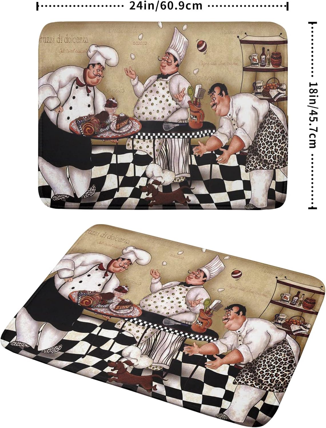 Fat Chef Dish Drying Mat For Kitchen Counter 18x24 Inch Microfiber Absorbent Drying Pad Chef Kitchen Drying Mat Dishes Pad Dish Drainer Rack Mats For Coffee Bar Decor Mats