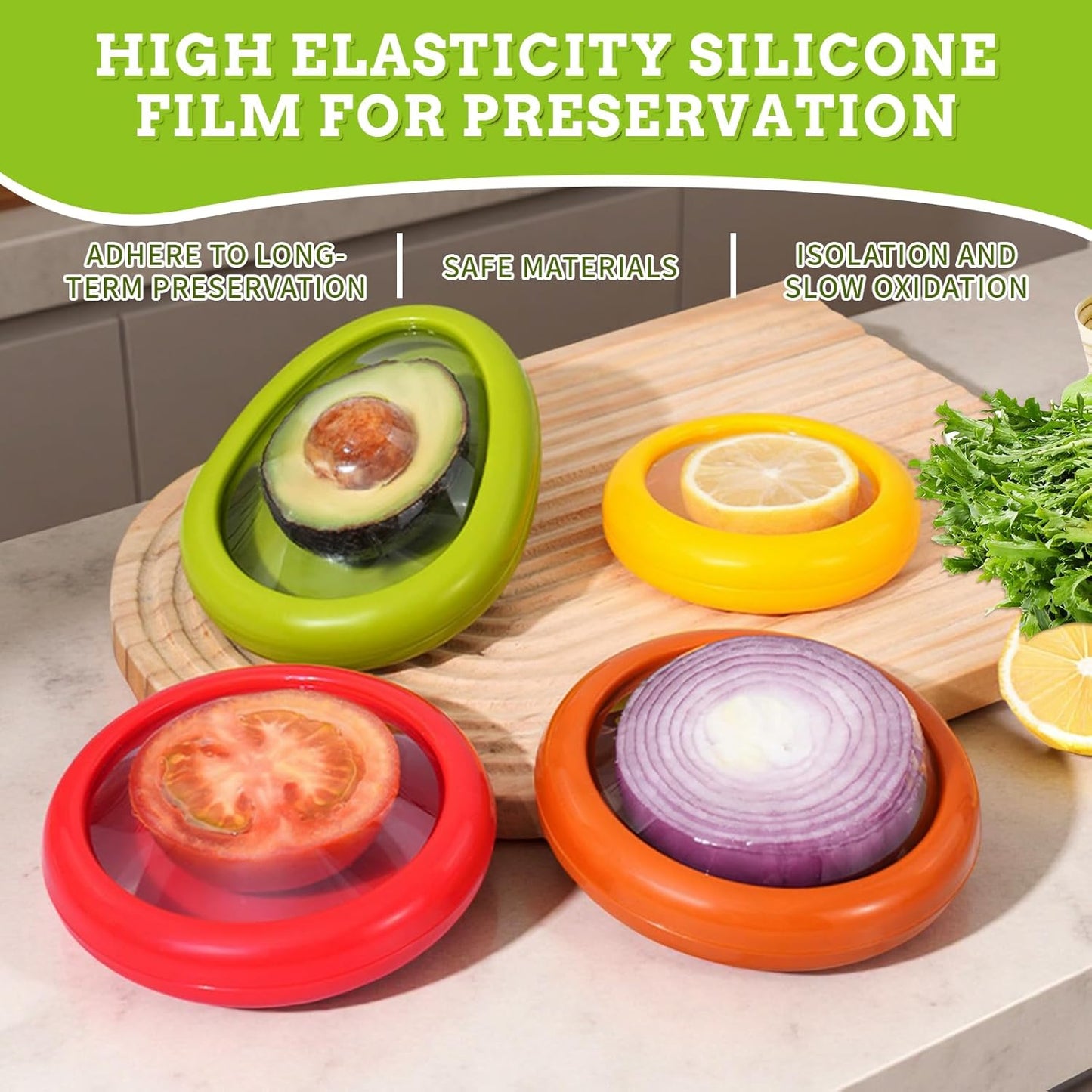 Set of 4 Saver and Tomato Holder - Reusable Storage Containers for Fridge - Fridge Organizer Ideal for Garlic, Onions, Lemons, and Potatoes