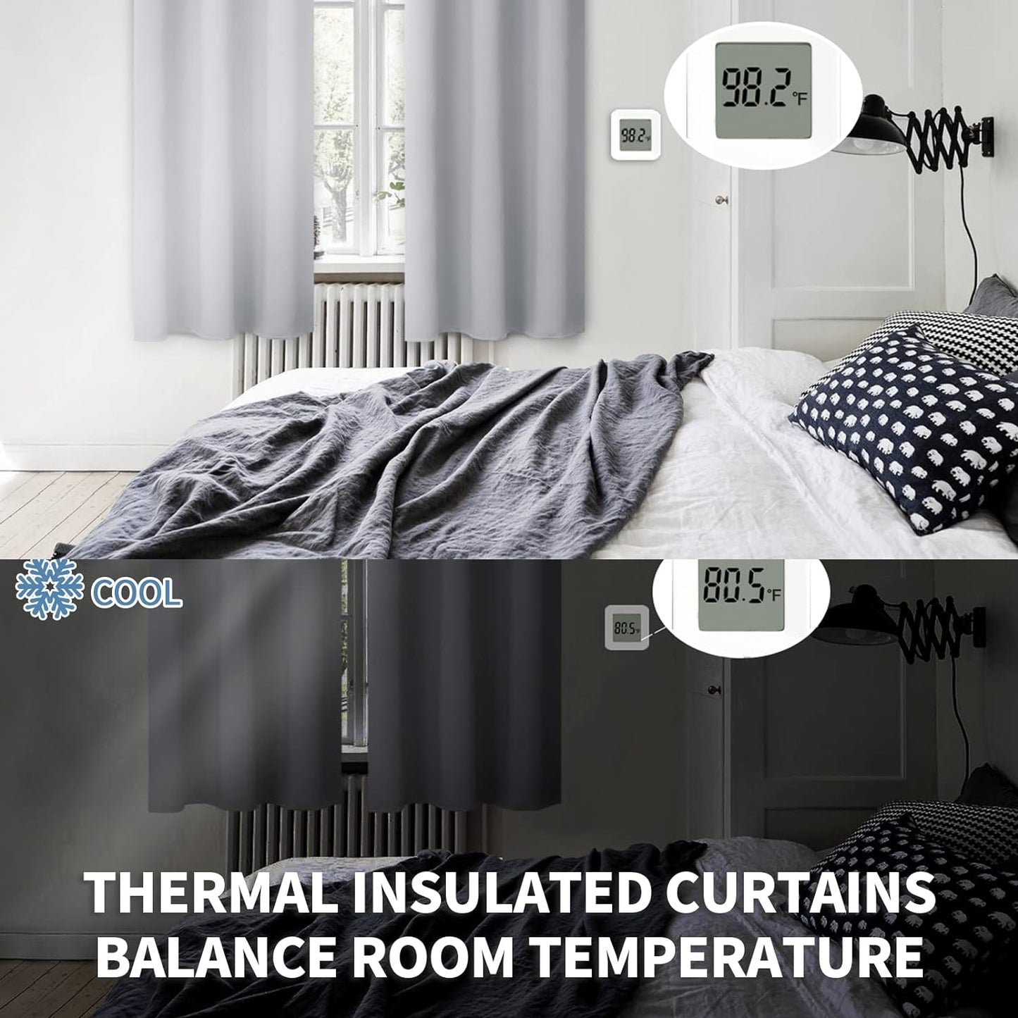 BGment Light Grey Blackout Curtains 90 Inches Length - Rod Pocket Room Darkening Window Drapes for Bedroom Living Room Office, 2 Panels, 52 x 90 Inch