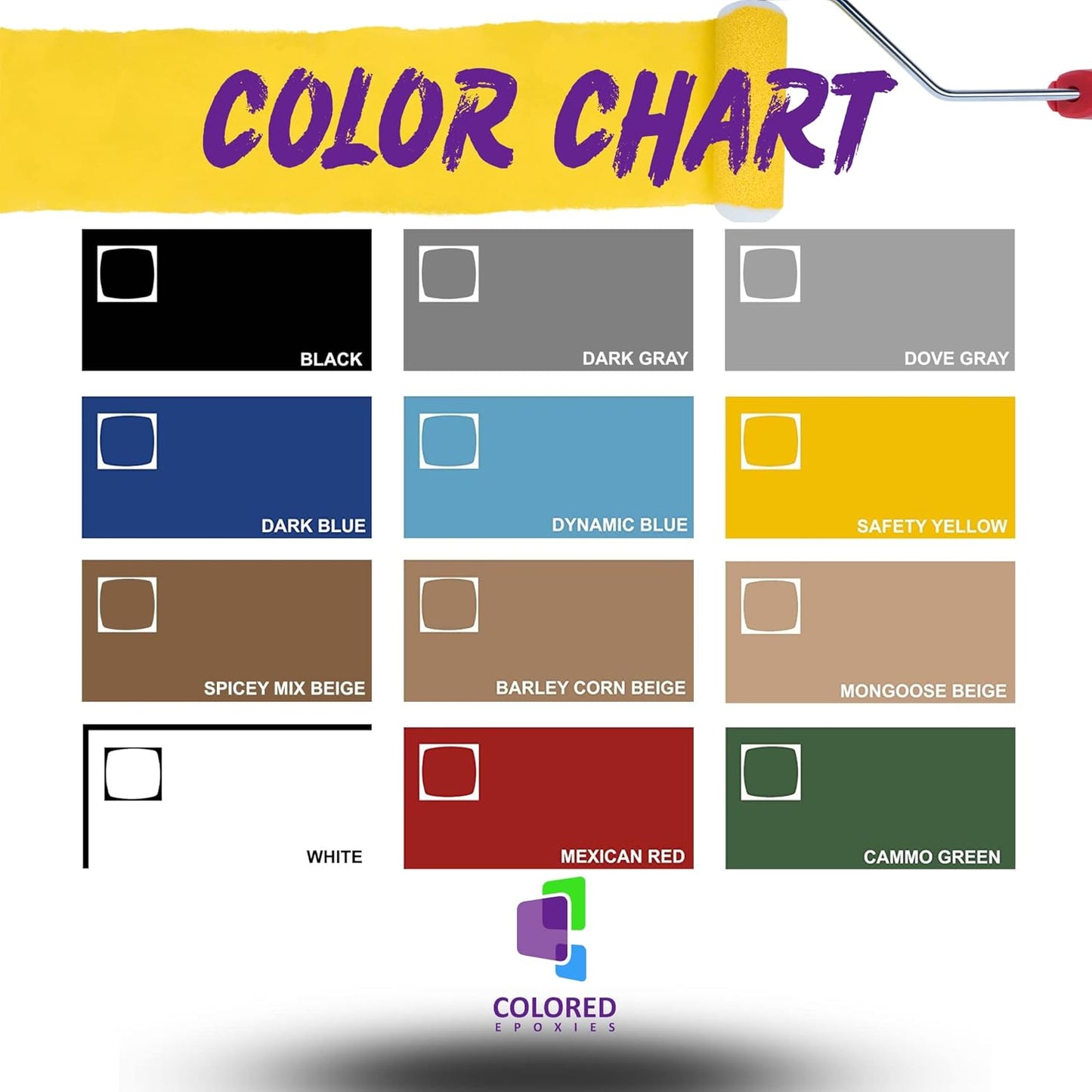 Coloredepoxies 10015 Black Epoxy Resin Coating Made with Beautiful and Vibrant Pigments, 100% Solids, for Garage Floor, Basements, Concrete and Plywood. 3 Gallon KIT