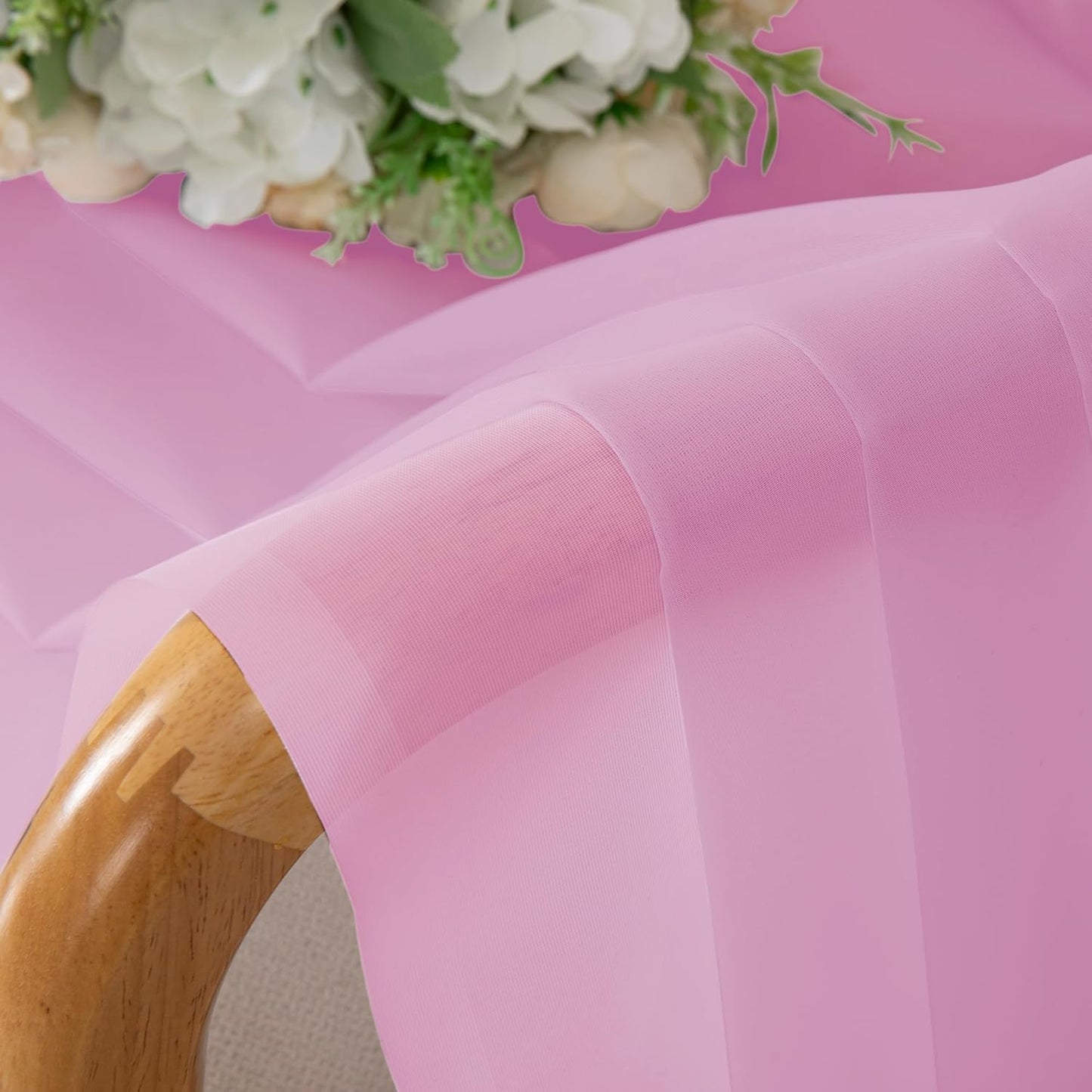 Chyhomenyc Light Pink Sheer Curtains 84 Inch Length 2 Panels, Light Filtering Cute Voile Pink Window Curtain Drapes for Girls Room，Each 42Wx84L Inches