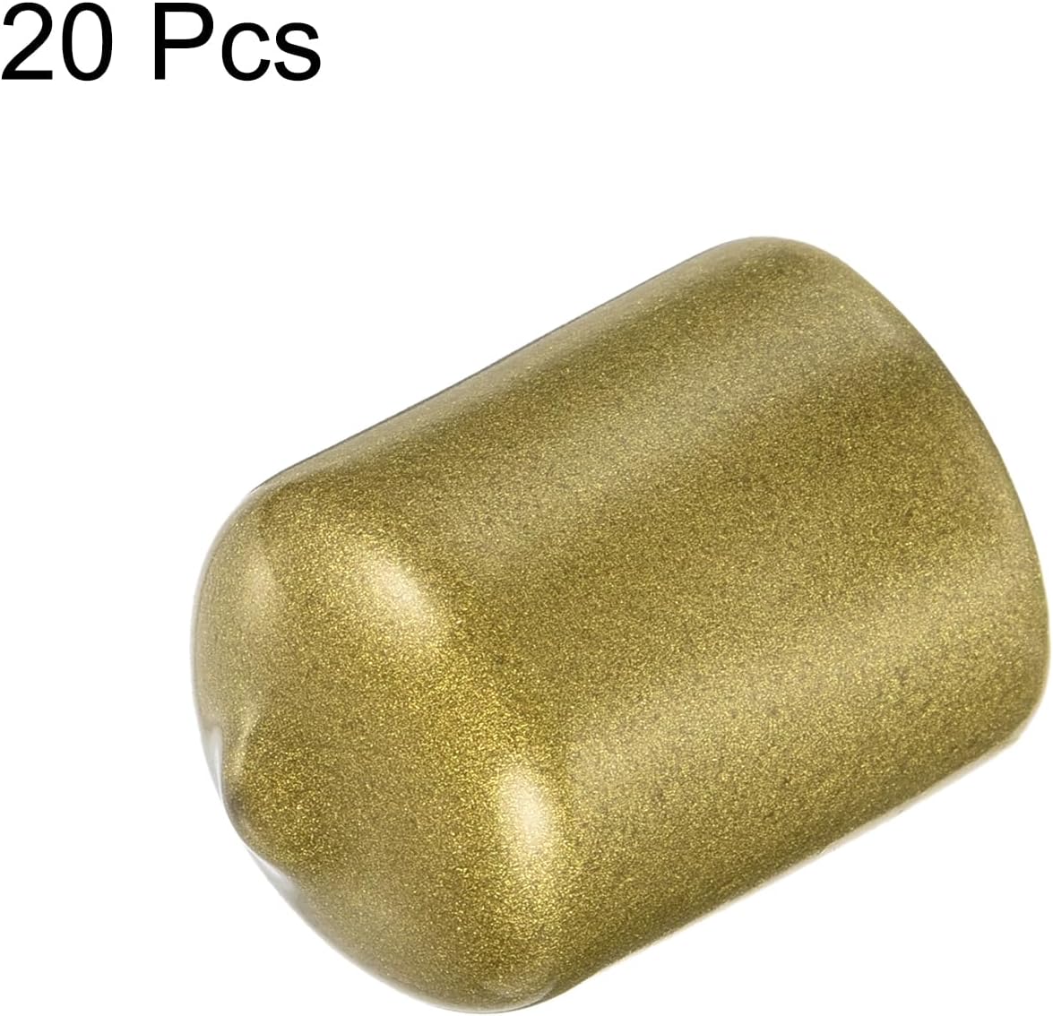 uxcell 20pcs Rubber End Caps 18mm ID Vinyl Round Tube Bolt Cap Cover Thread Protectors Gold