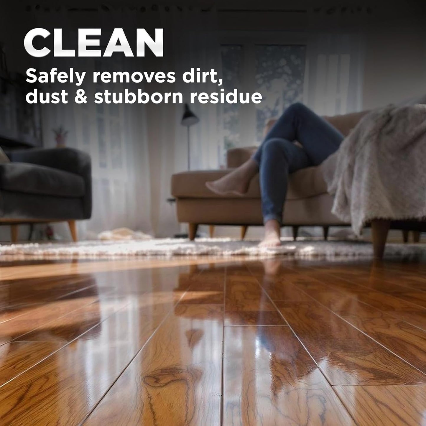 Weiman Hardwood Floor Cleaner and Polish - Cleans Vinyl Tile, Solid, Laminate, Natural Shine, No Residue, Removes Scratches, Leaves Protective Layer, 1 Gallon Mop Soap & 32 Oz Restorer
