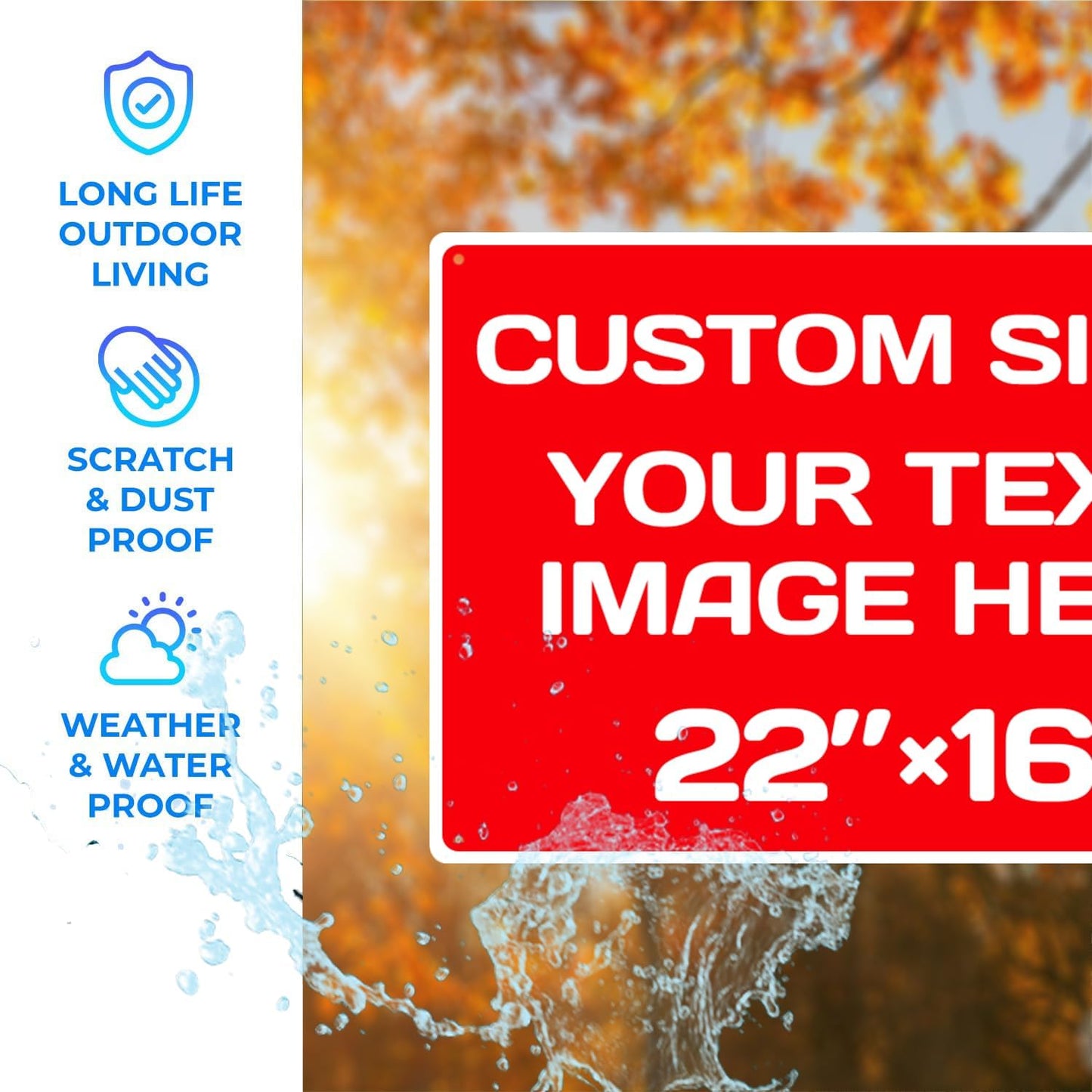 Personalized Aluminum Weatherproof Metal Sign - Multiple Sizes, Custom Text and Picture - Hazard, Garden, Custom Door Sign