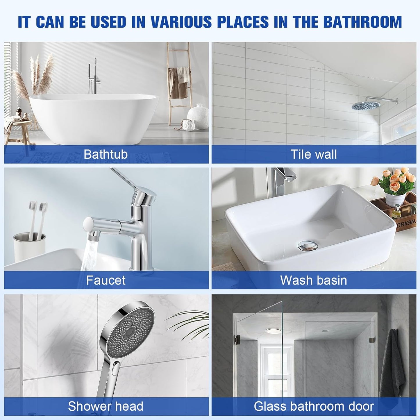 2PCS Bathroom Descaler Foam Cleaner, Stubborn Stains Cleaner, Multipurpose Bathroom Foam Cleaner Spray, Bath-room Descaler Spray for Bath-room Toilet Bath Shower Glass Sink Cleane