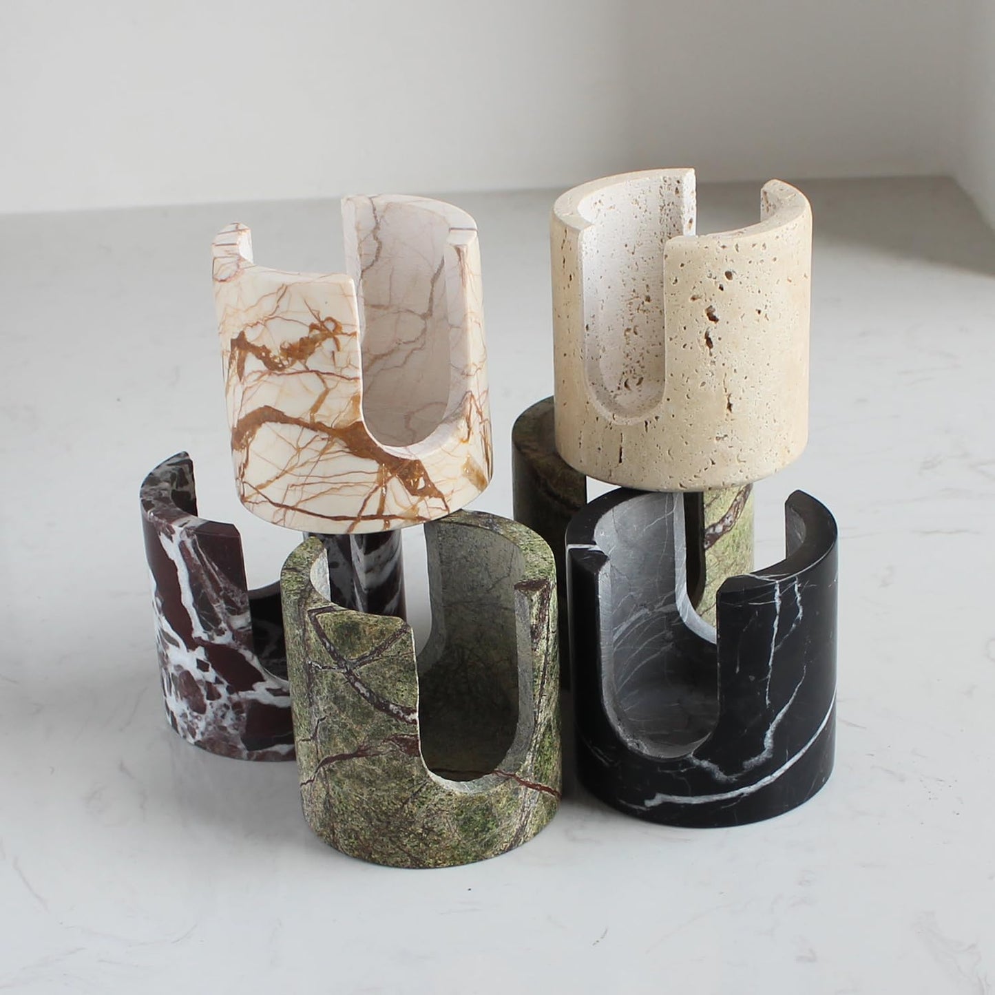 Natural Green Marble Sponge Holder for Kitchen Counter, Drying Rack, Sponge Caddy for Sink Organizer